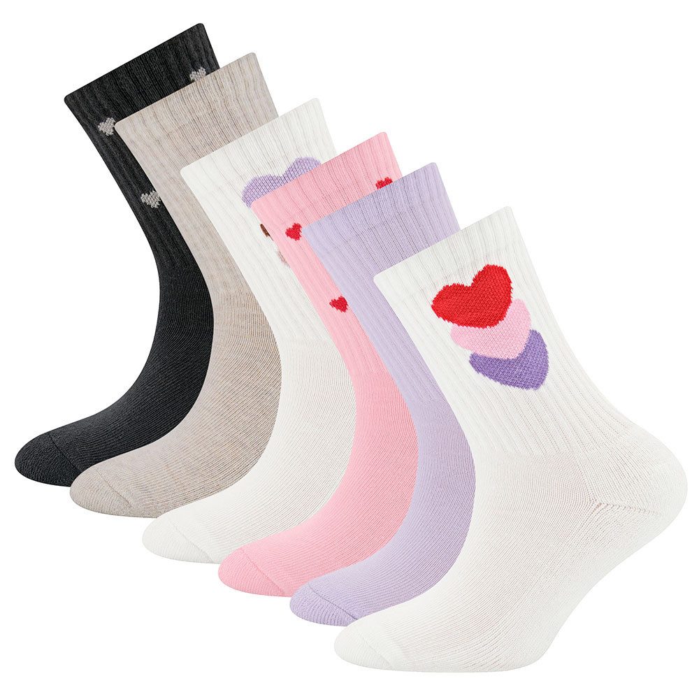 Ewers Socken Socken 6er Pack Herzen/Rippe (6-Paar)