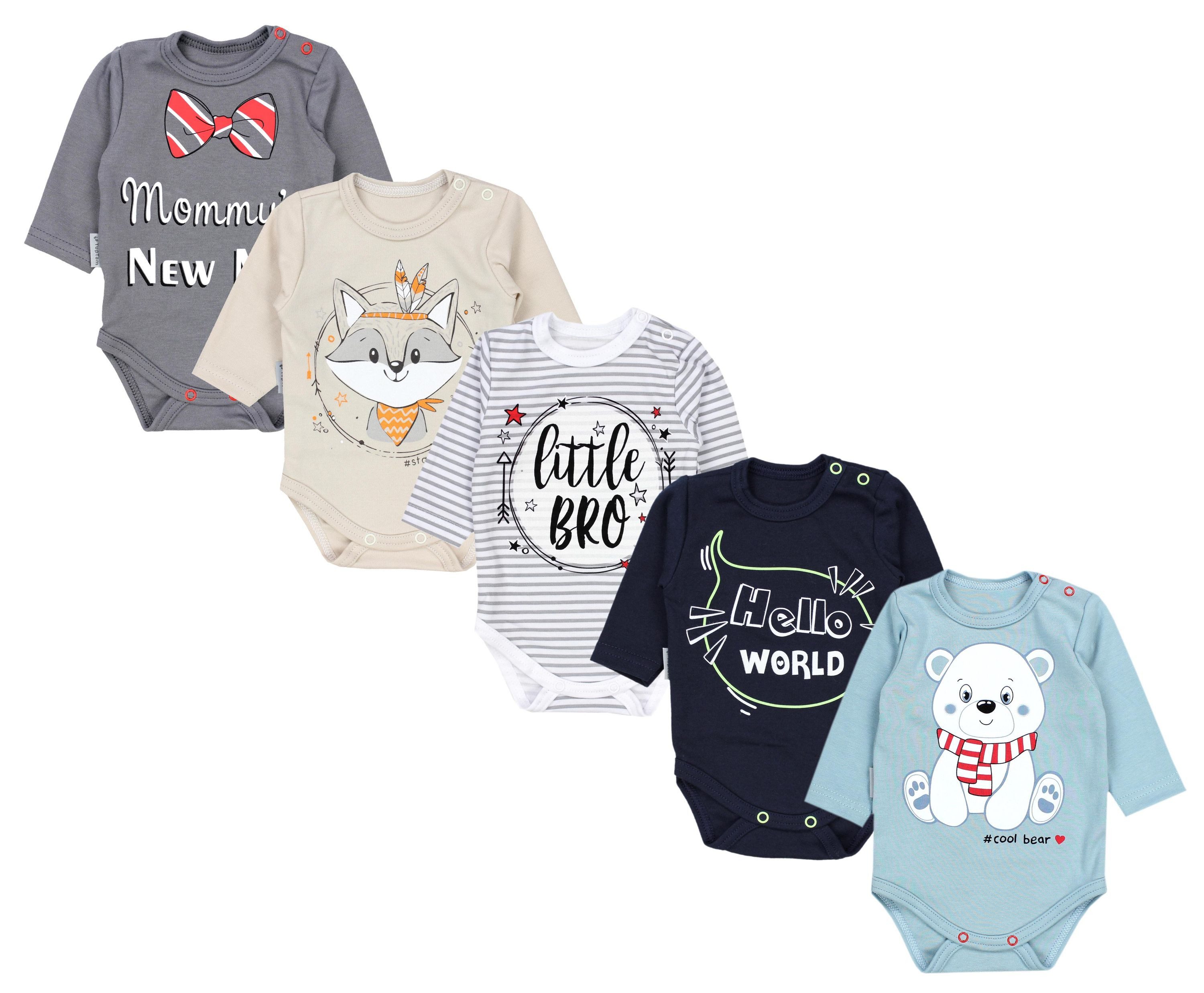 TupTam Langarmbody TupTam Baby Unisex Langarm Body mit Aufdruck Spruch 5er Pack