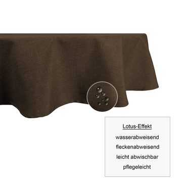 Haus und Deko Tischdecke Tischdecke 130x220 cm oval beschichtet Leinenoptik wasserabweisend (1-tlg)