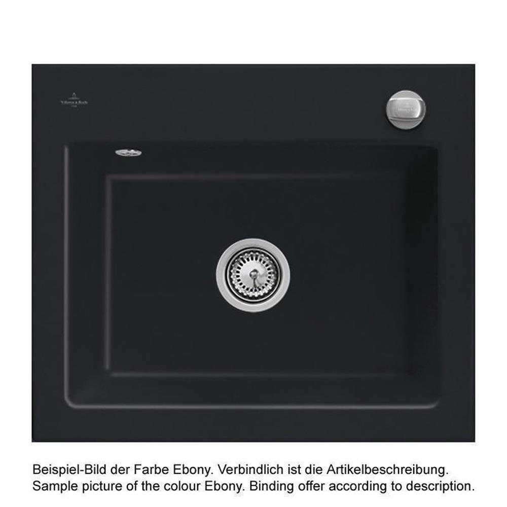 Villeroy & Boch cm Siluet Ebony S5 Küchenspüle Flat, S & 58/49 Villeroy Einbaubecken Premiumline 60 Boch flächenbündig