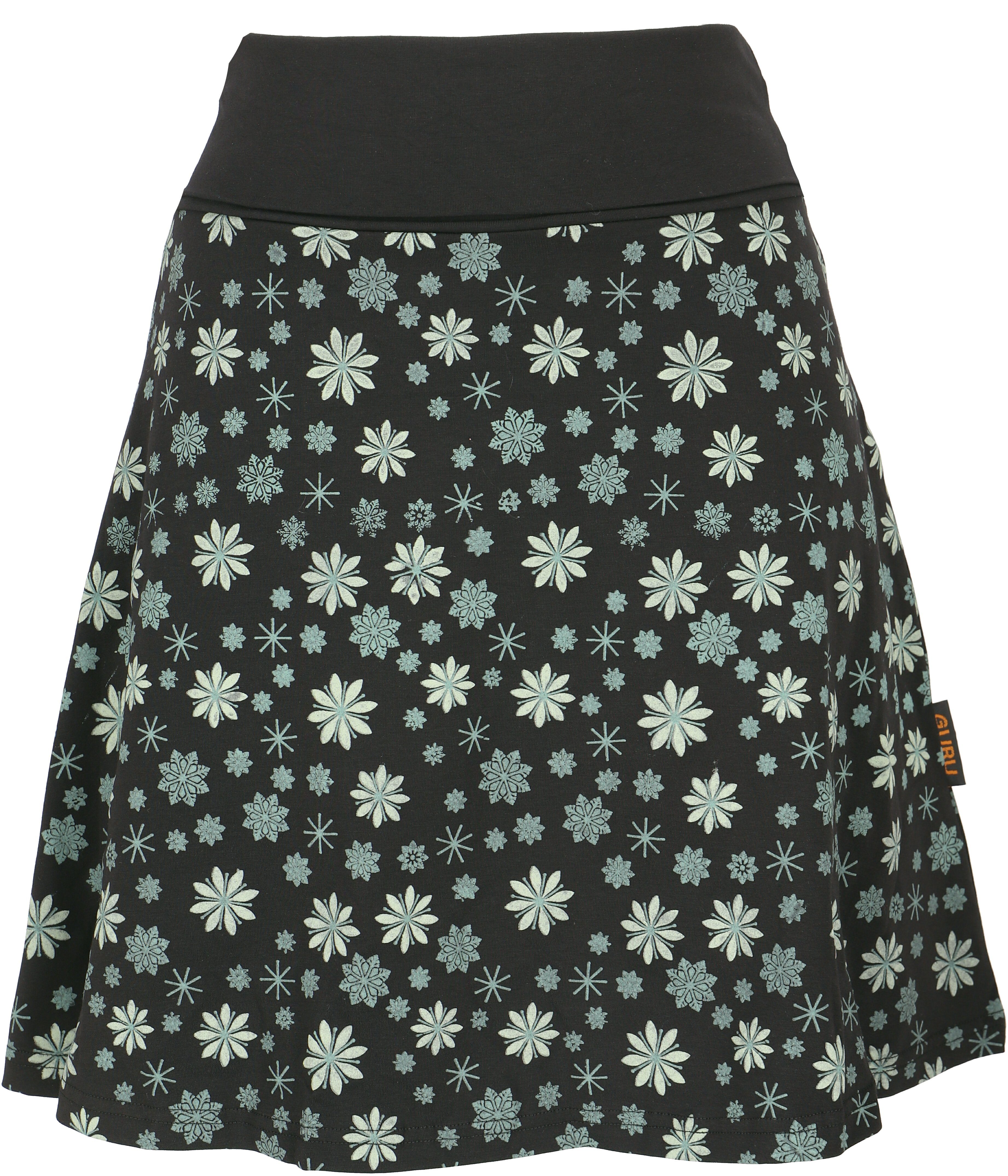 Guru-Shop Minirock Minirock aus Bio-Baumwolle, Boho Tellerrock,.. alternative Bekleidung schwarz