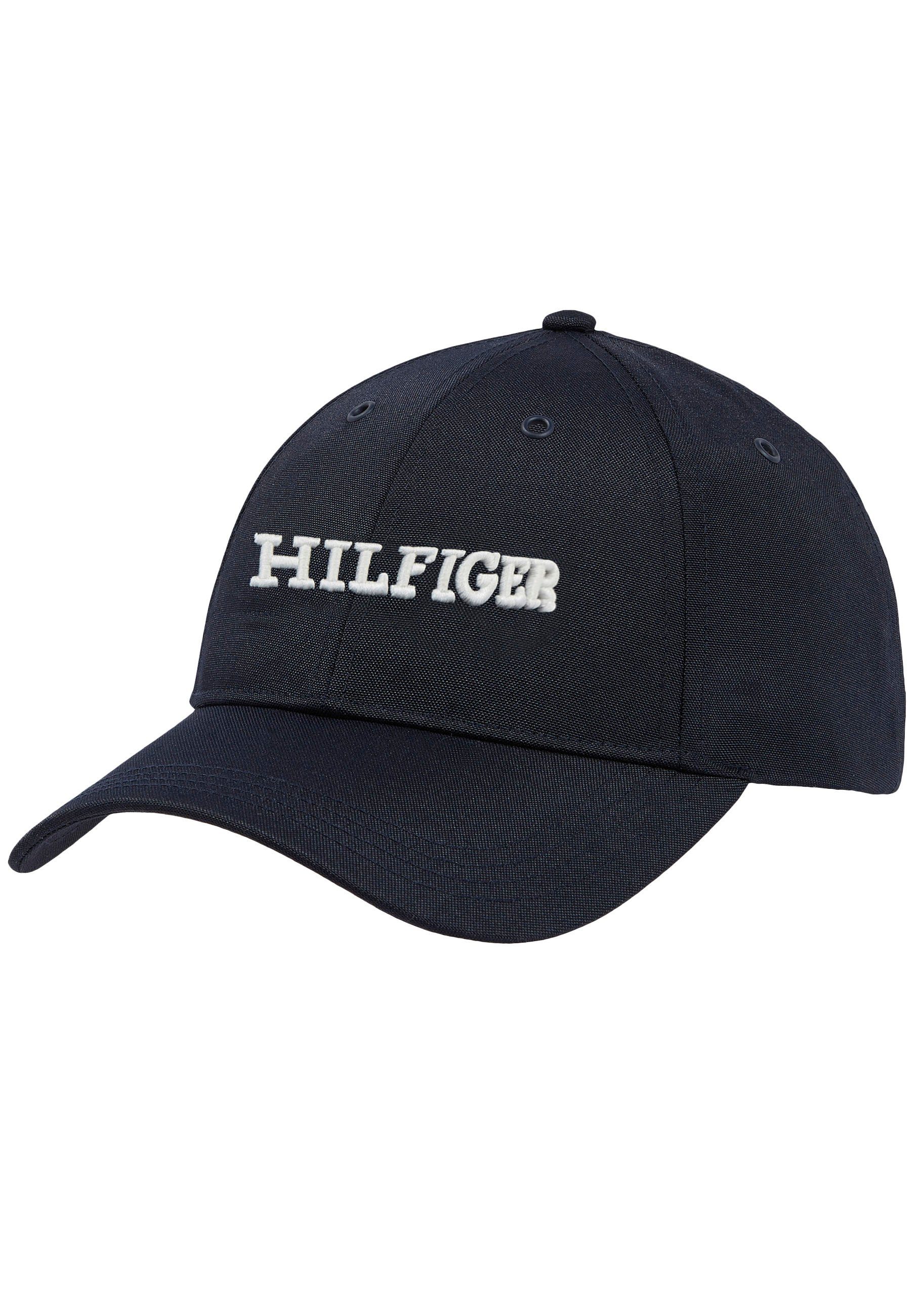 Tommy Hilfiger CAP Logo großer Hilfiger Blue Space Stickerei Baseball mit Cap HILFIGER vorn