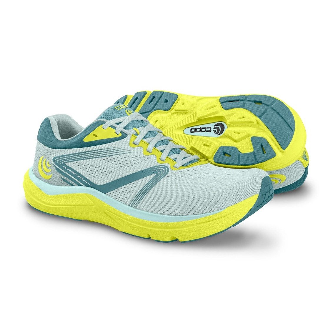 Topo Magnifly 4 (Dämpfung, 0mm Sprengung) blau/lime Damen Laufschuh