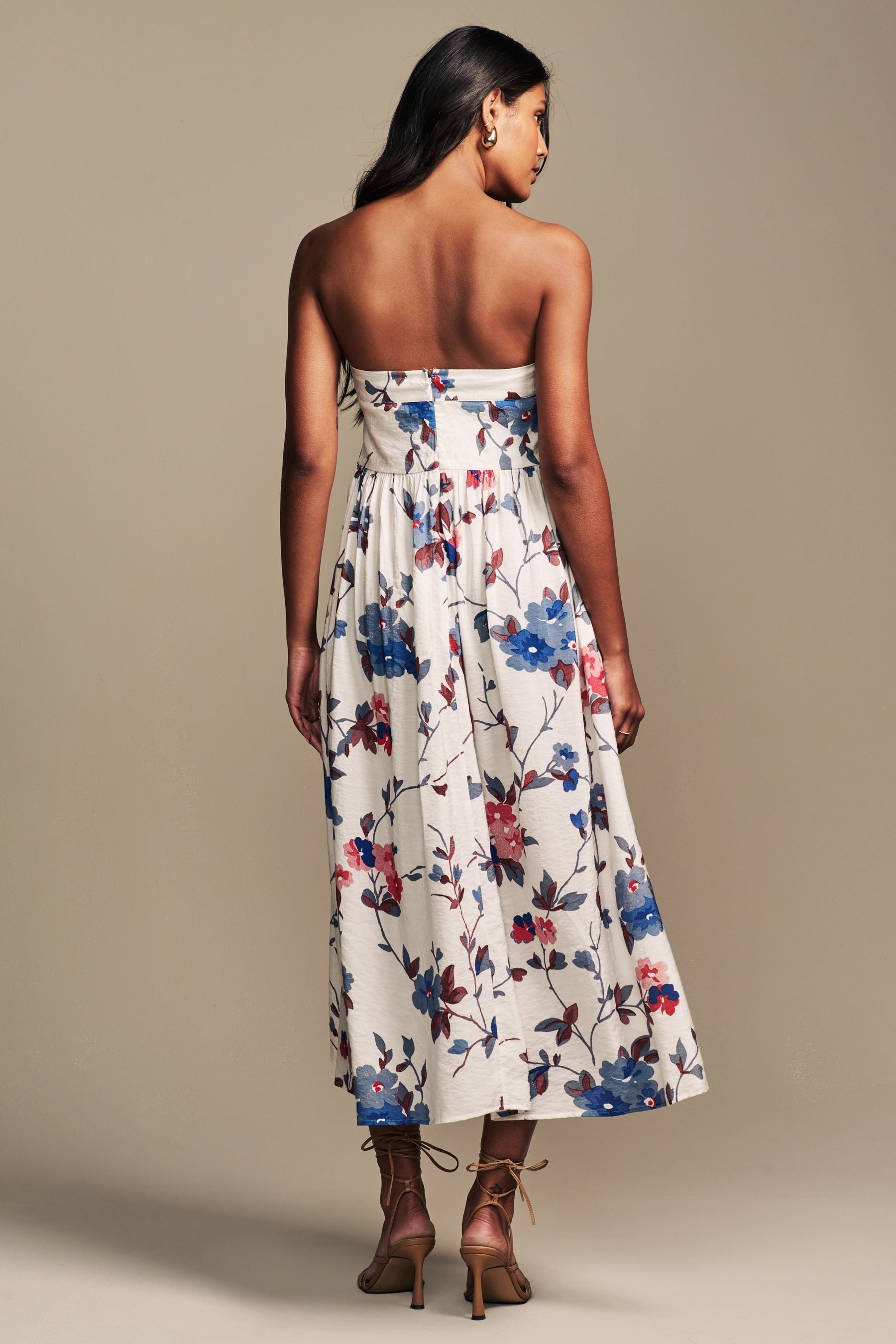 LAURA ASHLEY Druckkleid Laura Ashley Trägerloses Midaxi-Kleid, Priory (1-tl günstig online kaufen