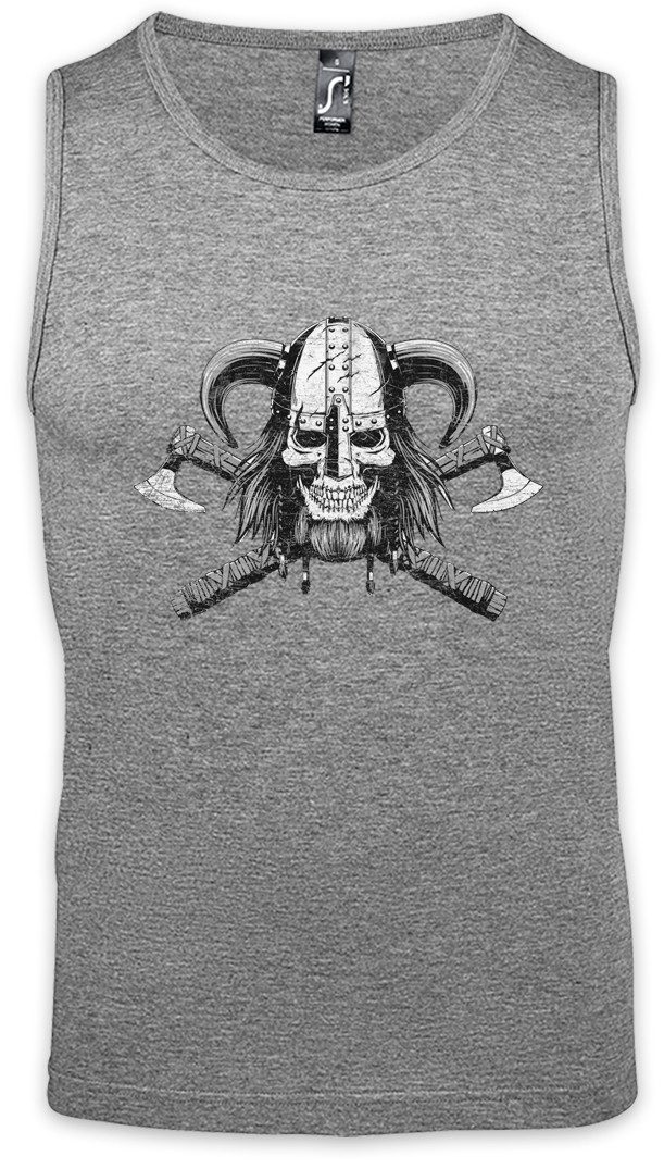Urban Backwoods Tanktop Viking Skull VI Ärmelloses T-Shirt Totenkopf Skullhead Runen Runes God Walhalla Wallhall Valhall