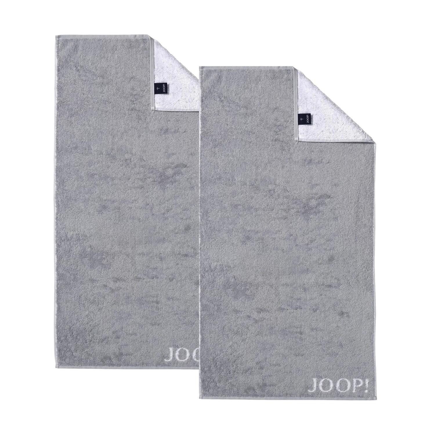JOOP! Handtuch 2 Stück Joop! Handtuch Classic Silber Grau 1600-76 50x100, Walkfrottier, 100% Baumwolle