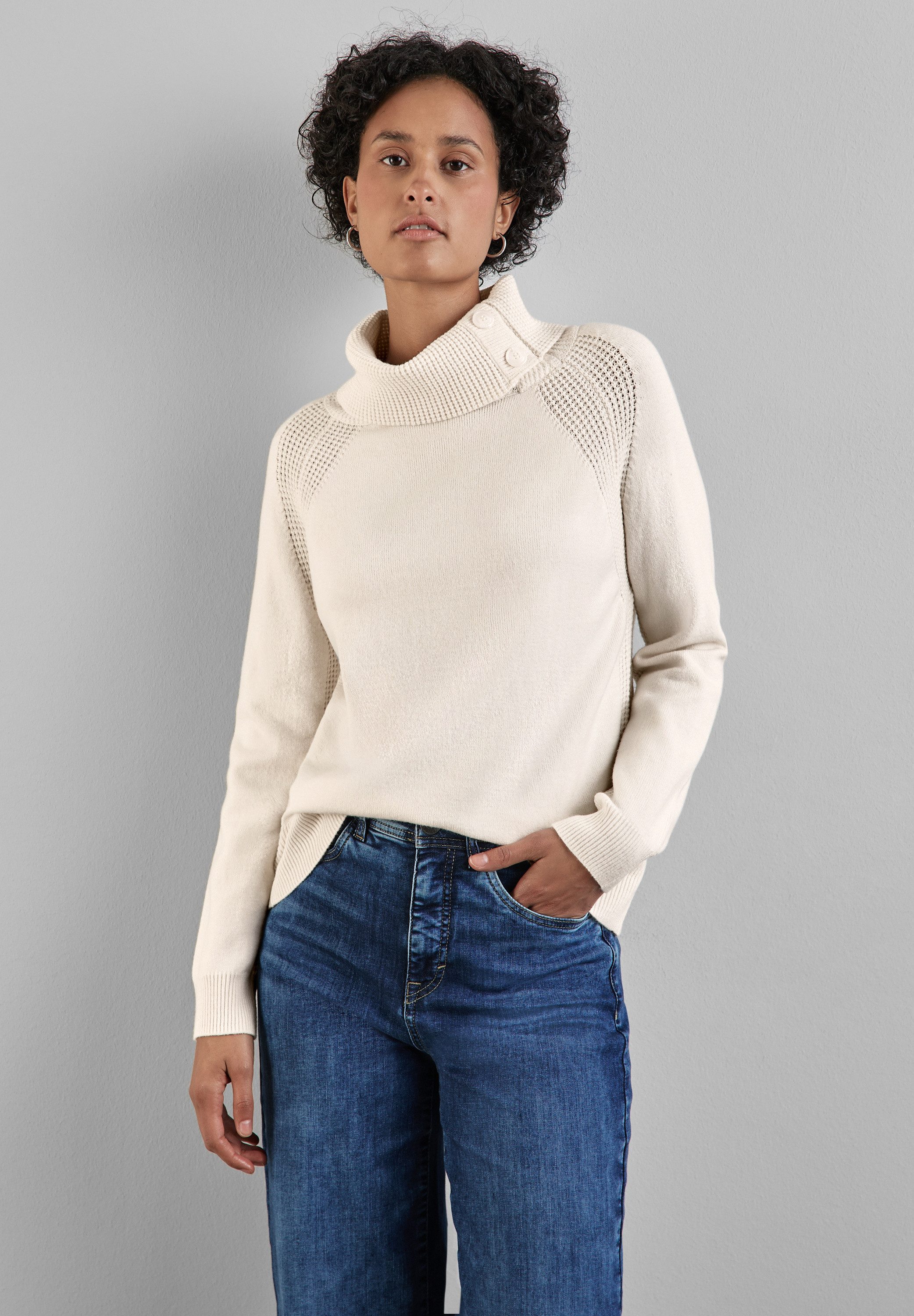 STREET ONE Stehkragenpullover Feinstrick