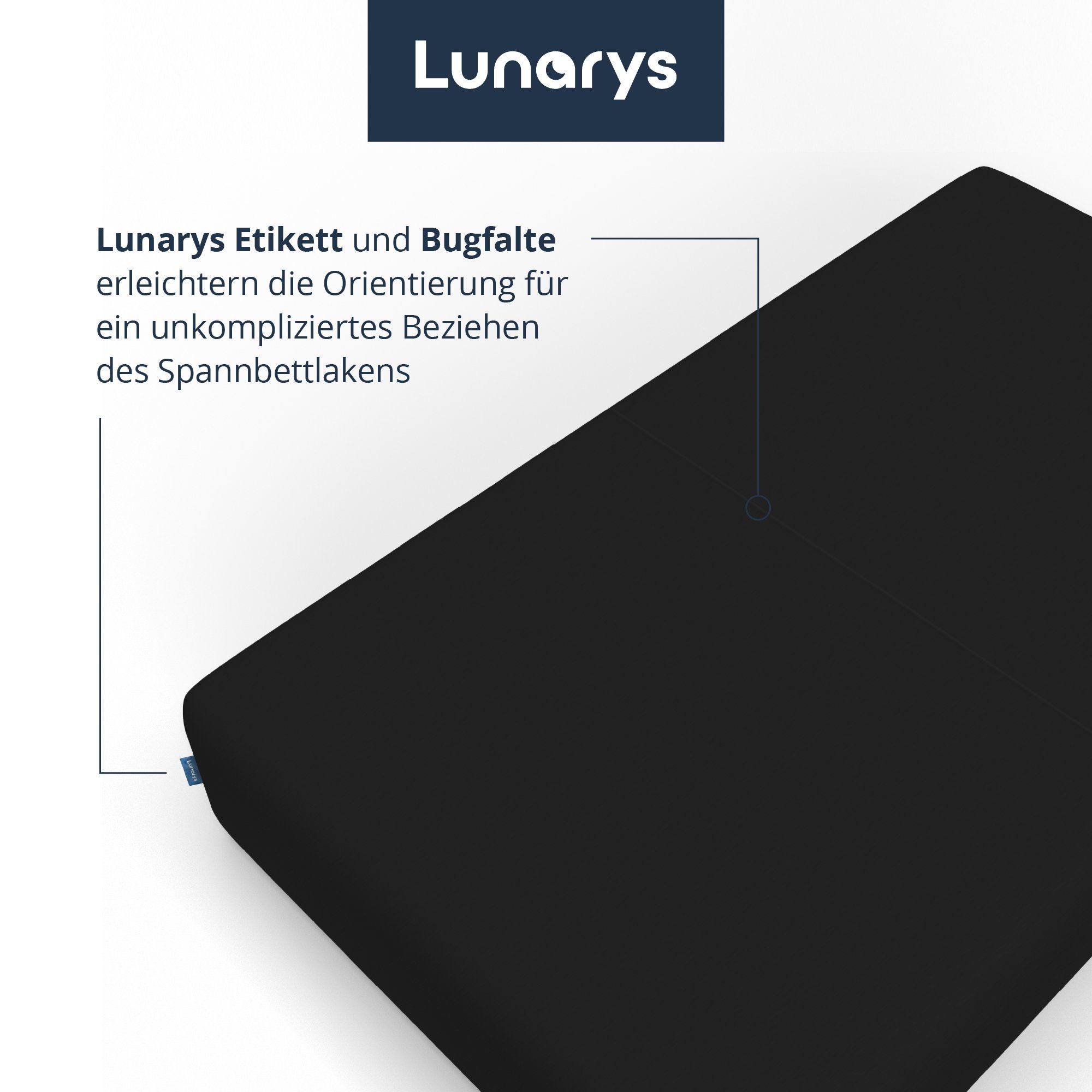 Lunarys Spannbettlaken SleepRoyal, Jersey-Elasthan, Gummizug: rundum, (1 Stück), 90x200 cm, 250 g/m², extrem hochwertig, Luxus Multi-Stretch Laken – Bild 5 von 5