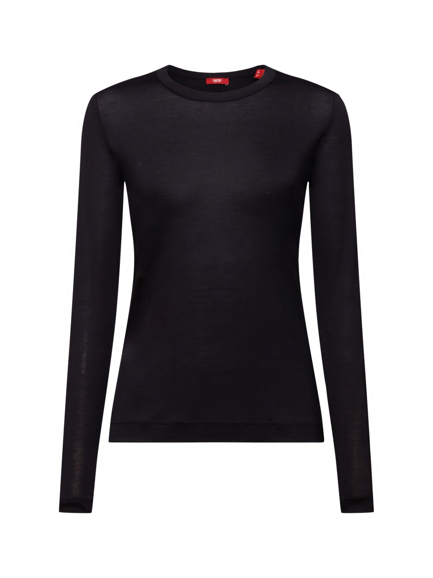 Esprit Jersey-Longsleeve BLACK (1-tlg) Collection Langarmshirt