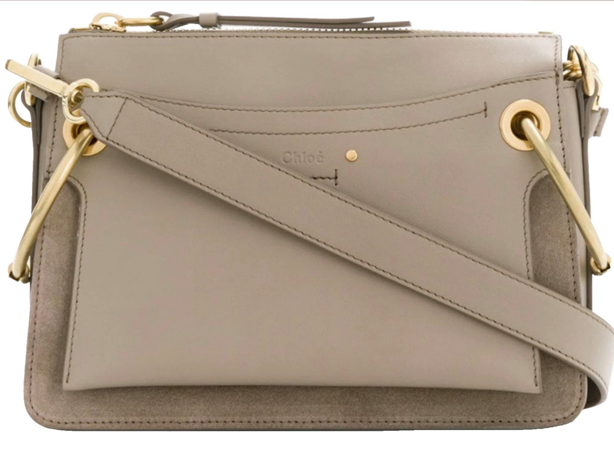 Chloé Schultertasche Medium Roy Tasche Crossbody Glatt & Veloursleder, Zwei abnehmbare Schulterriemen. Zwei Trageoptionen.