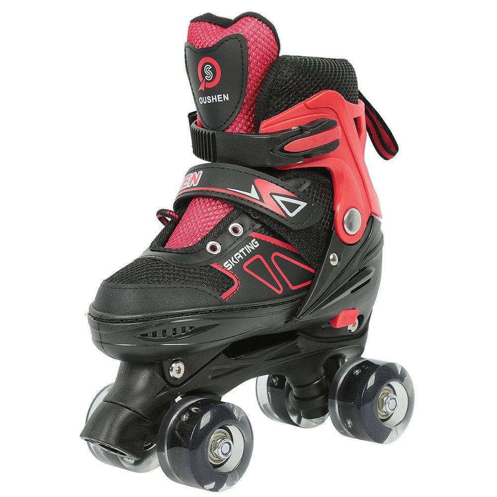 JEOBEST Rollschuhe Verstellbare Rollschuhe für Kinder, Atmungsaktiv Quad Skates, Für Mädchen und Jungen, Weihnachts Geschenke, Größen 27-37