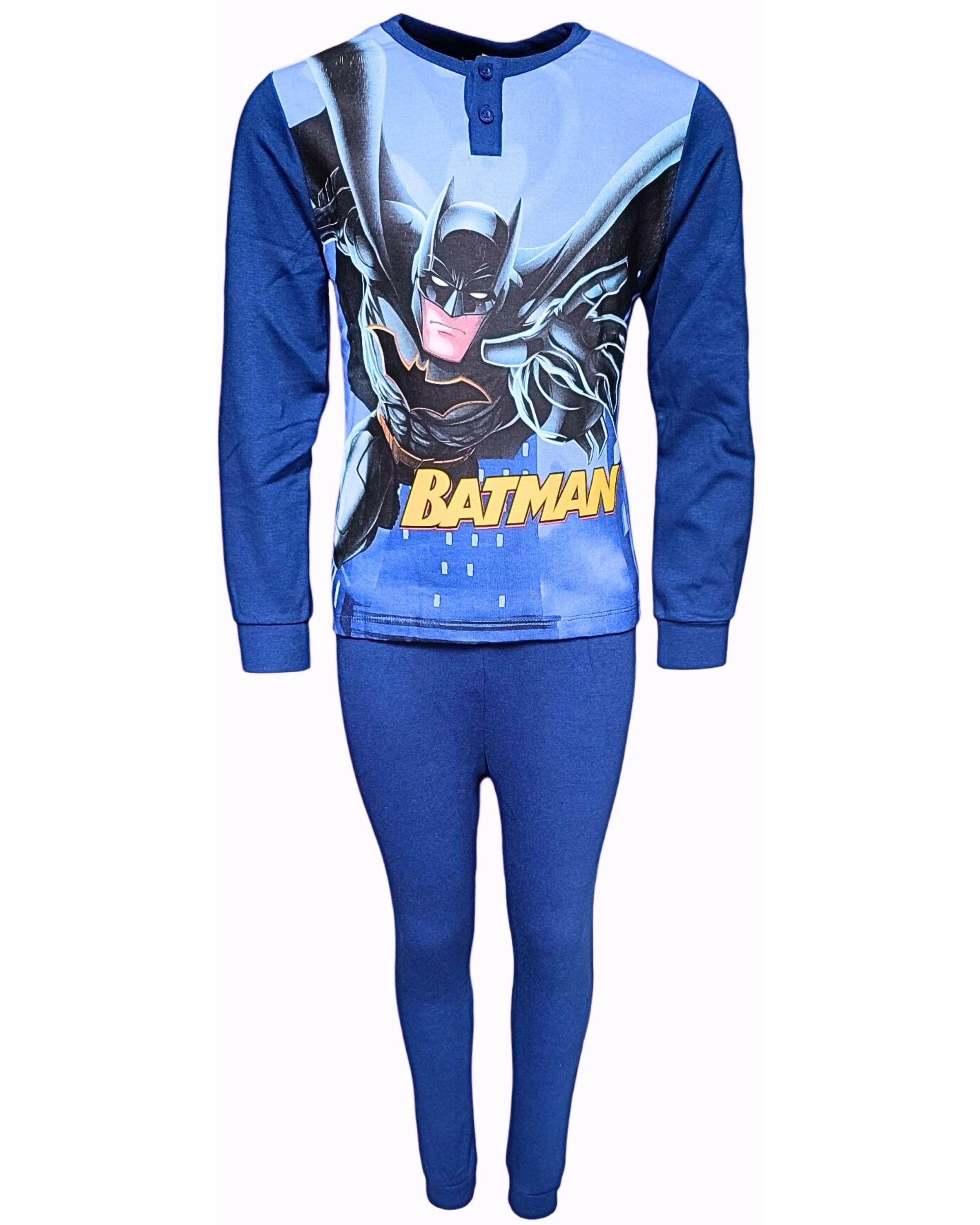 Dunkelblau Batman Jungen Gr. Pyjama cm 98-128 Schlafanzug langarm (2 tlg)
