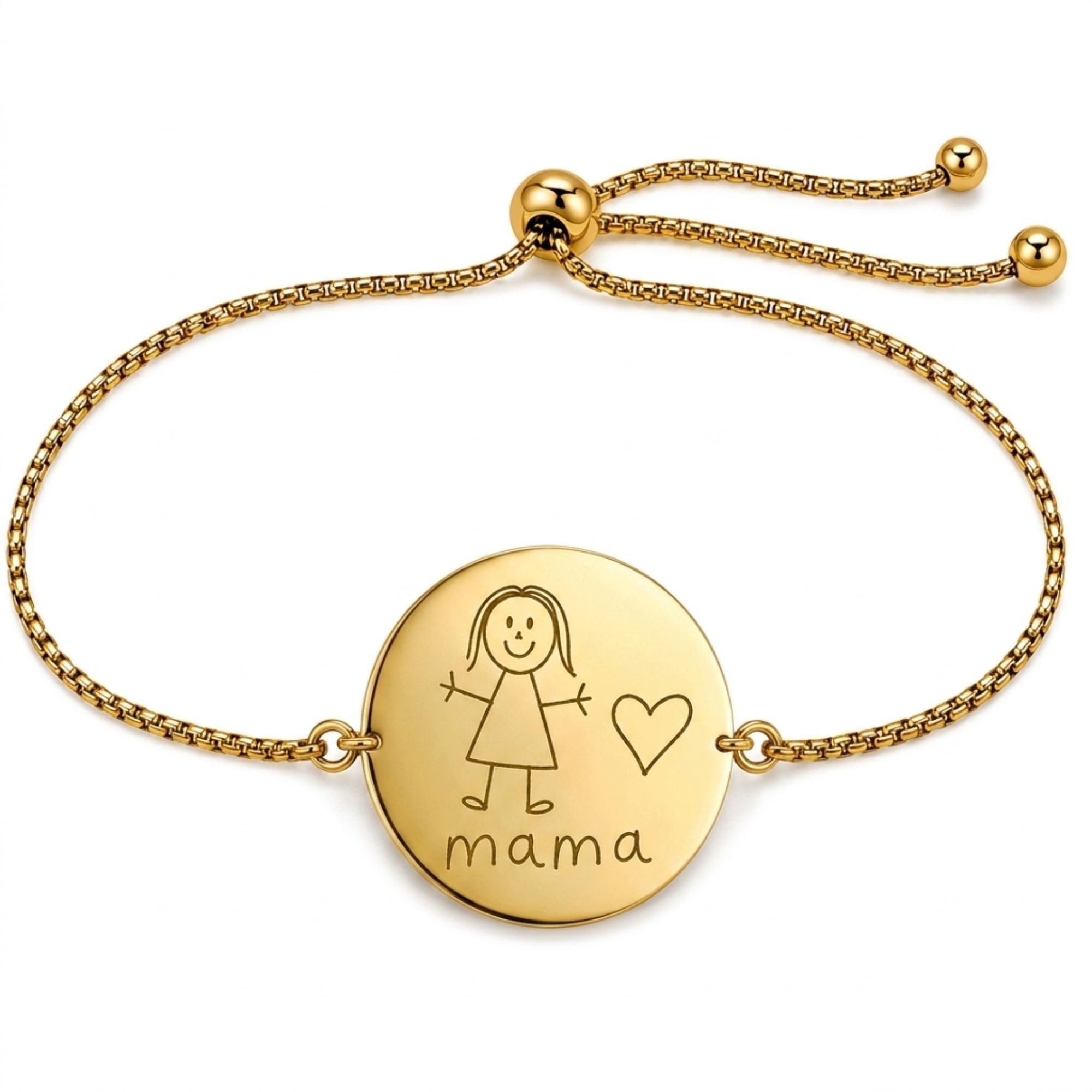 BS Schmuckdesign Armband mit Gravur Armband mit Kinderzeichnung personalisiert Geschenk Mama (1-tlg., personalisiert)