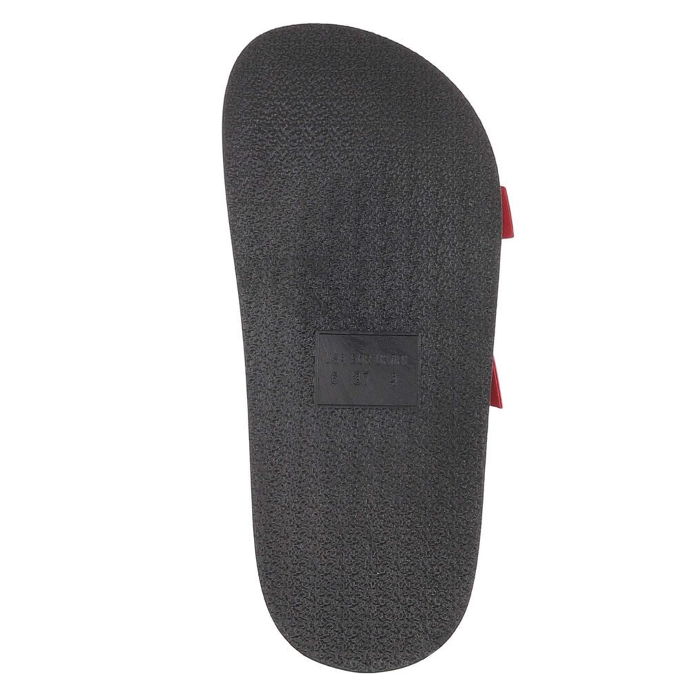 Ital-Design Damen Sandale mit Schnallen und Profilsohle Pantolette (91970950) Flach Pantoletten in Weinrot