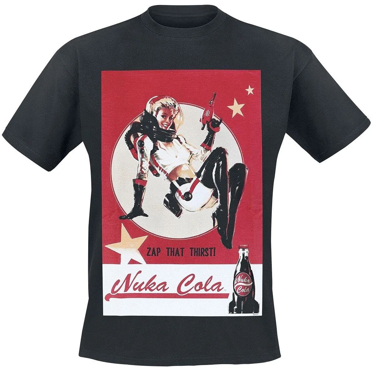 Fallout Print-Shirt Fallout NUKA-COLA T-Shirt Schwarz Herren