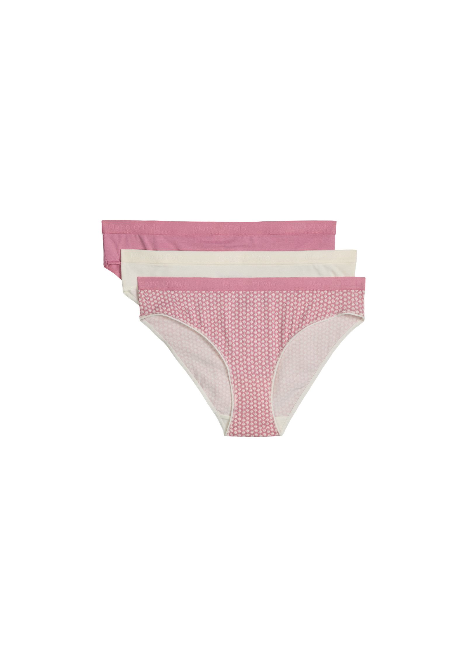 Marc O'Polo Slip Essentials (3er Pack) mit elastischem Logobund, uni und gestreift