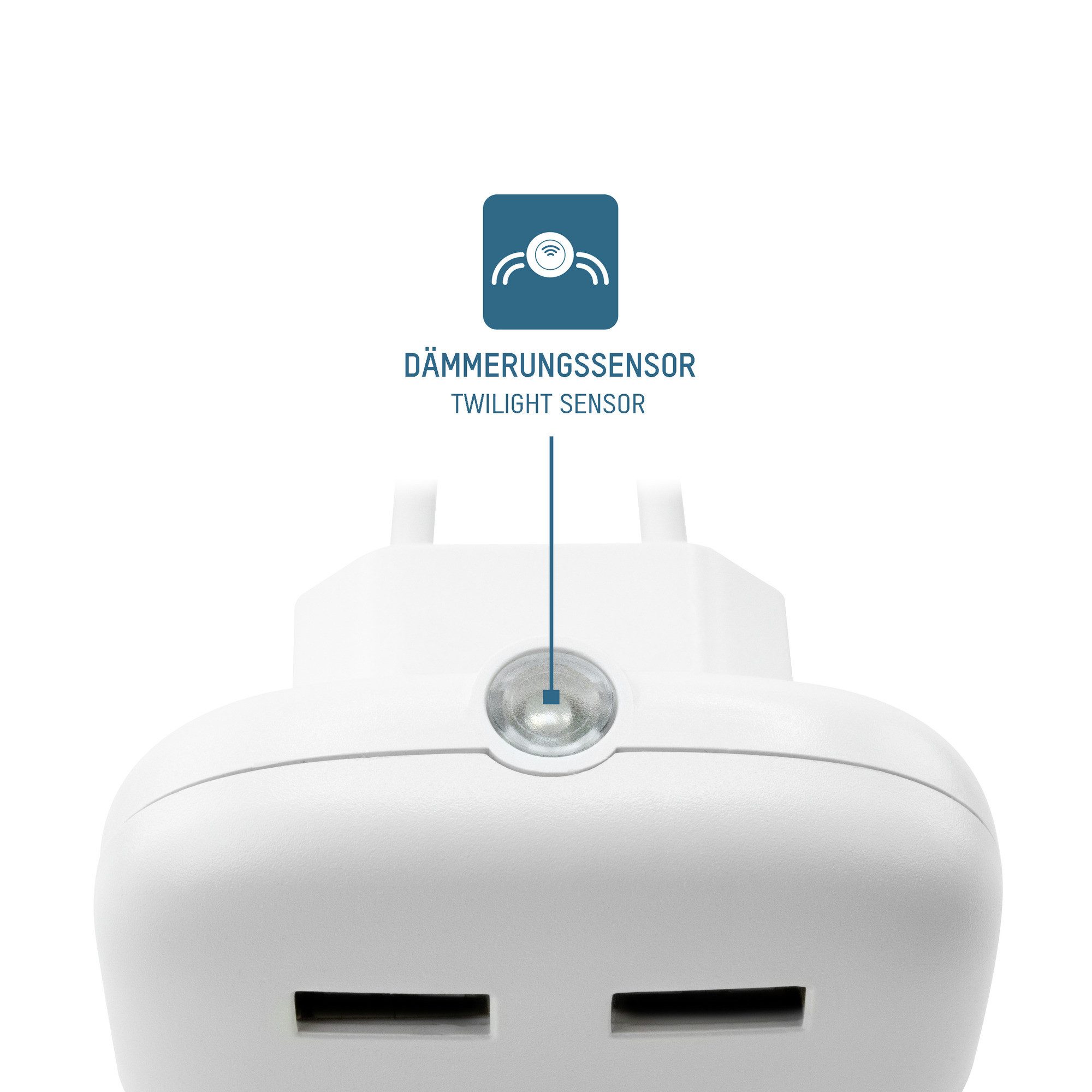 ANSMANN AG LED Nachtlicht LED Nachtlicht mit Dämmerungssensor & 2x USB - LED Leuchte, SMD LED