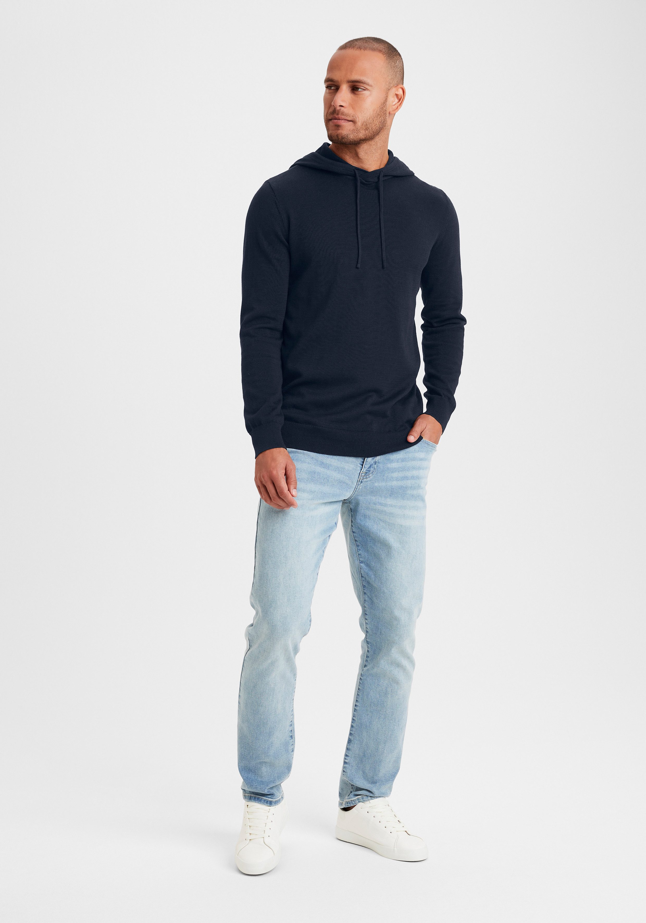 H.I.S Hoodie, Strickpullover mit Kapuze Feinstrick aus pflegeleichter Baumwollmischung