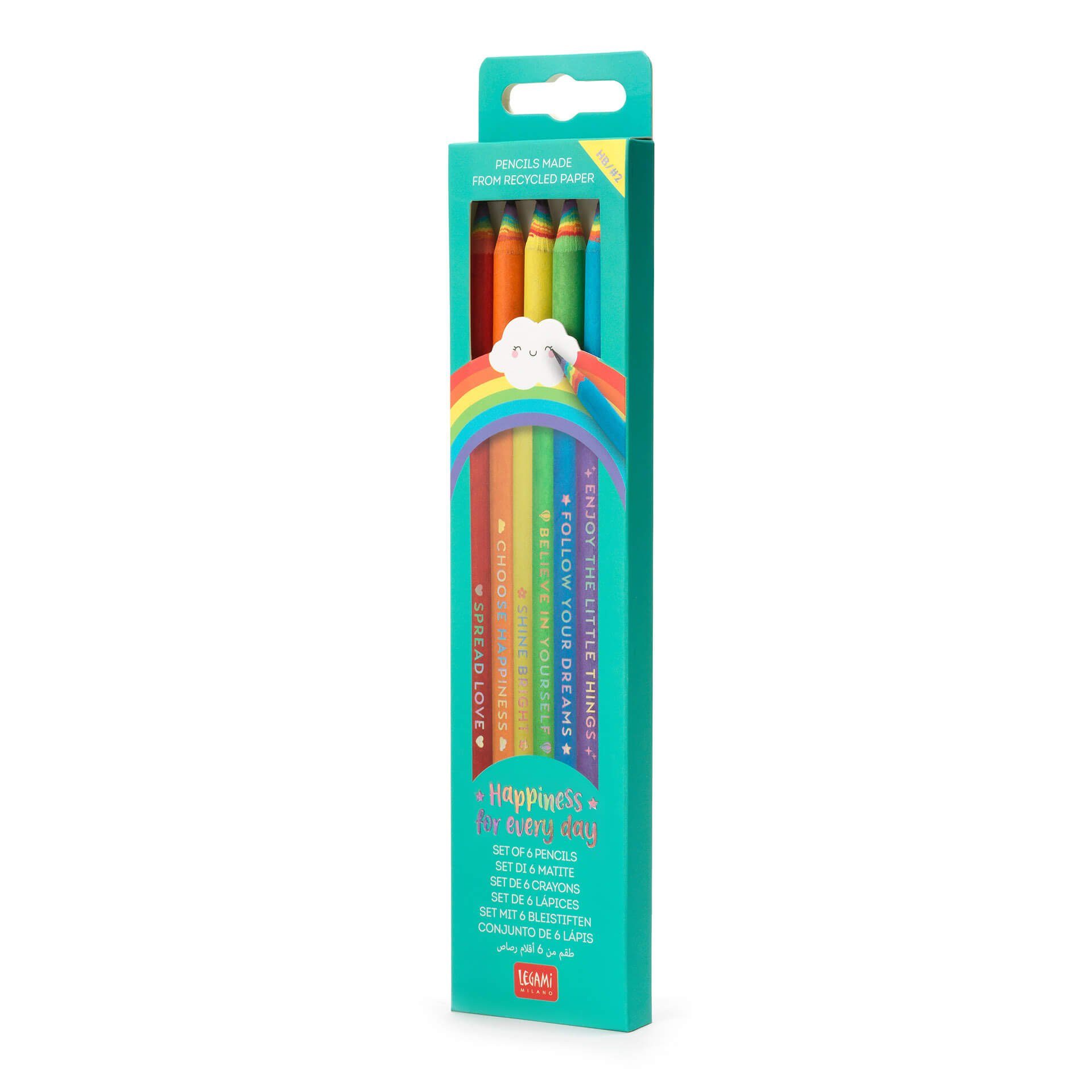 Legami Bleistift Bleistift-Set Regenbogen (6 Stifte)