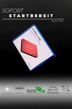 HURRICANE MD25C3 Tragbare Externe Festplatte 250GB USB C externe HDD-Festplatte (250GB) 2,5", für Laptop smart TV PS4 PS5 Xbox, kompatibel mit Windows Mac und Linux