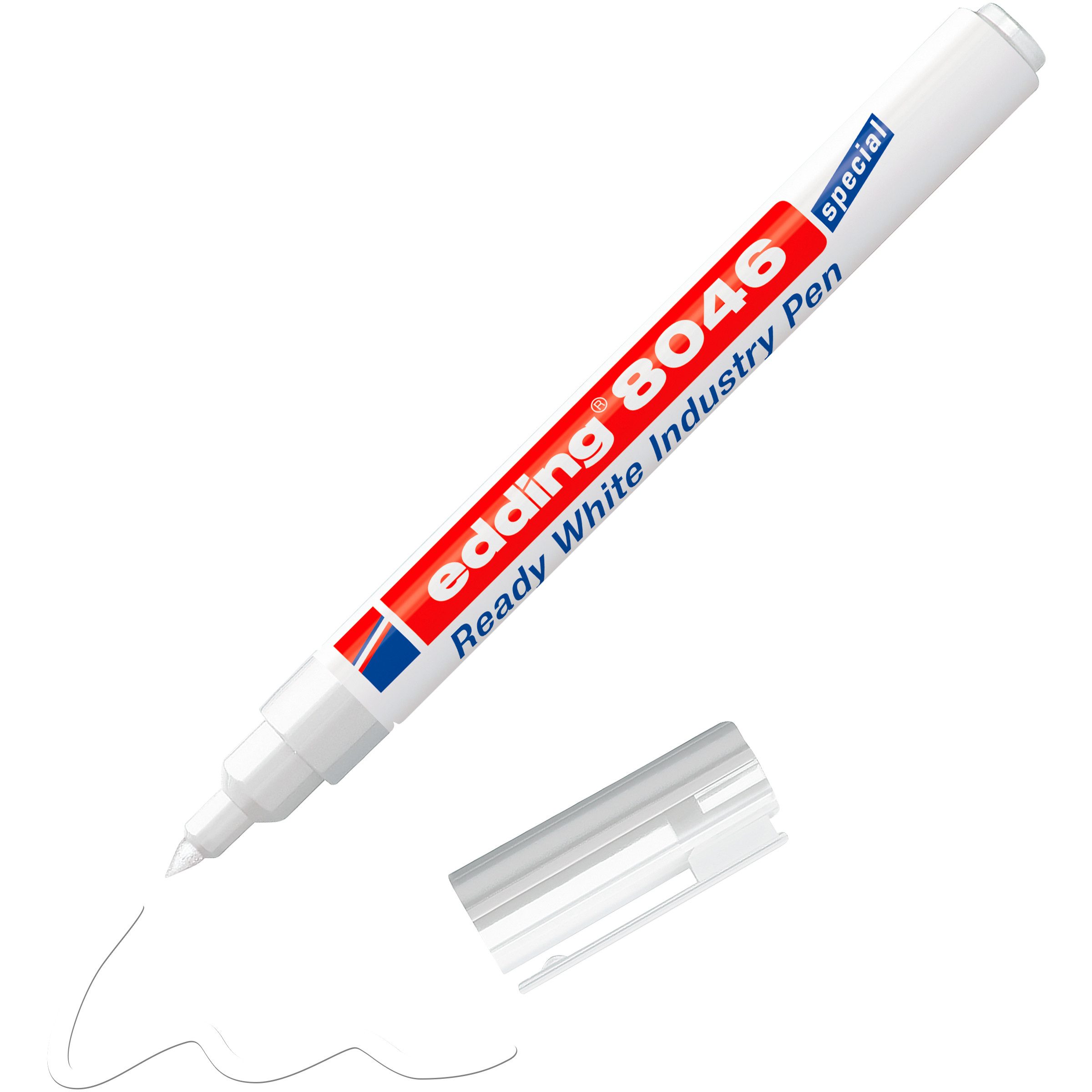 edding Marker 8046 Ready White Industry Pen, 1-3mm Strichstärke