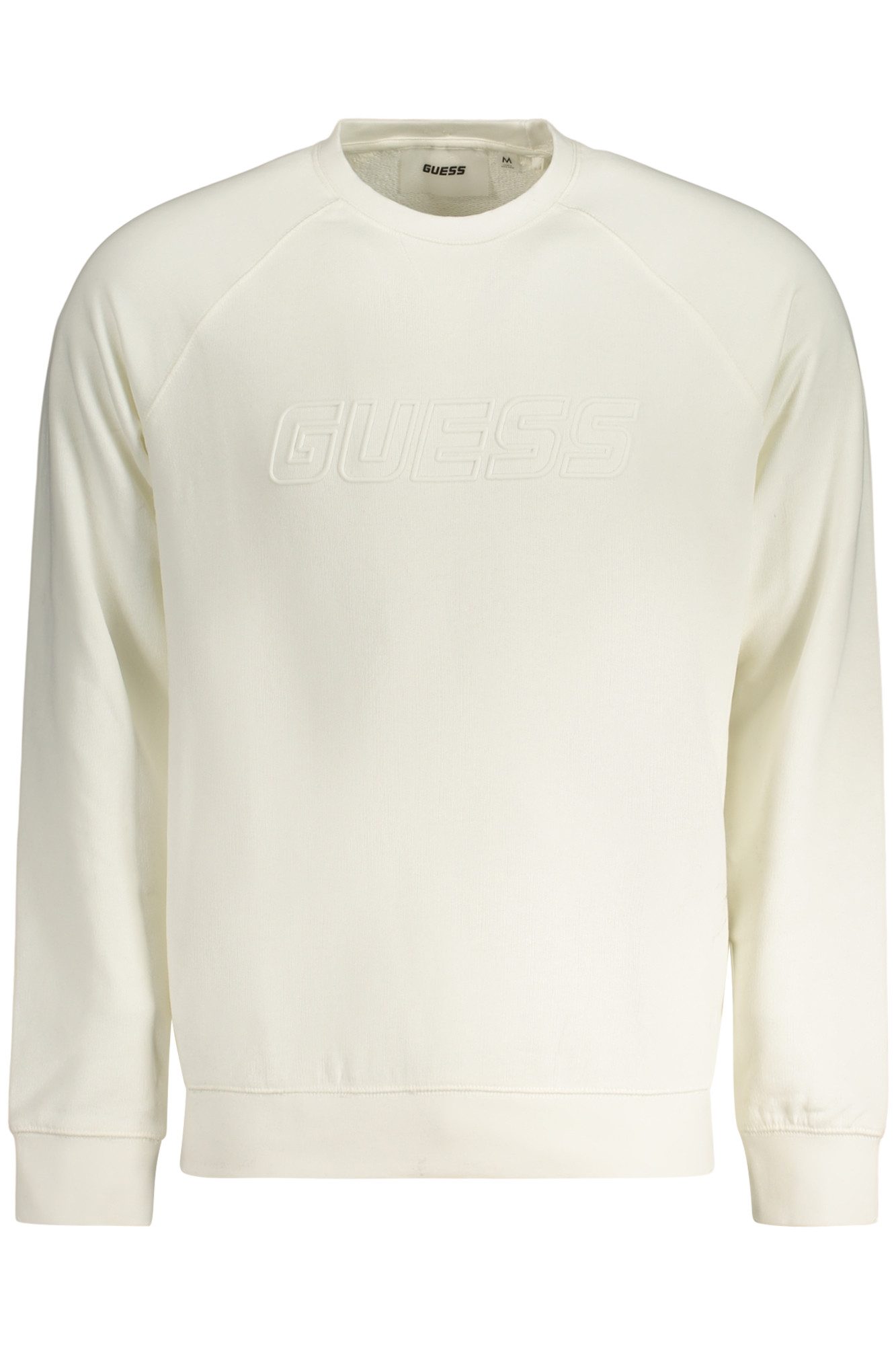 GUESS JEANS Sweatshirt Weißes Herren-Sweatshirt: Langarm, Rundhals, mit