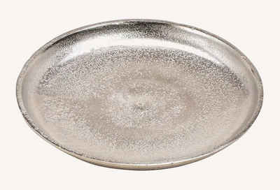 Meinposten Декоративная тарелка Тарелки Tablett Декоративная тарелка silber Metall Schale Dekoschale Dekotablett Ø 20 cm (1 St)
