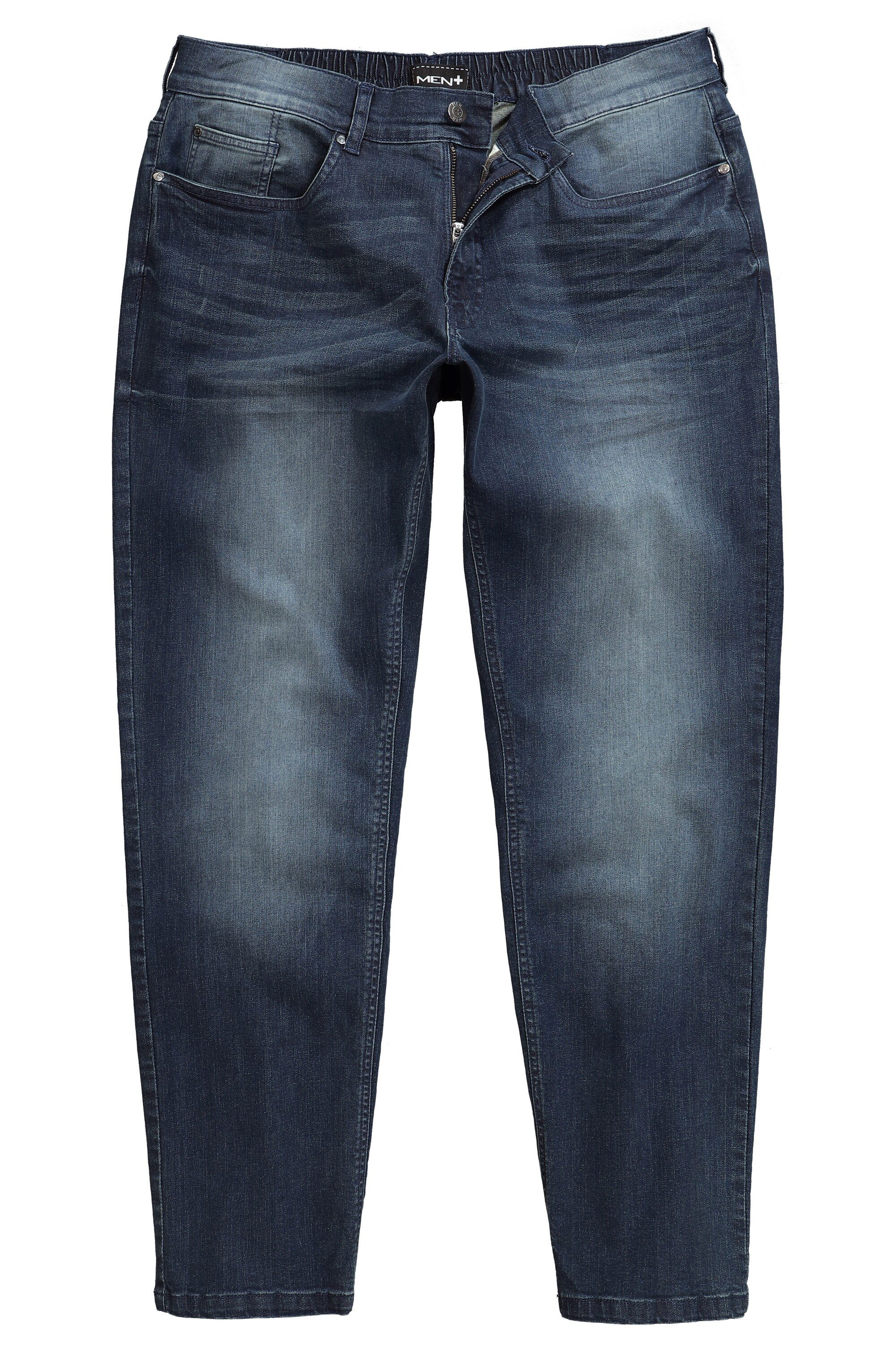 Men Plus 5-Pocket-Jeans Men+ Jeans Bauchfit tapered Loose Fit Elastikbund günstig online kaufen