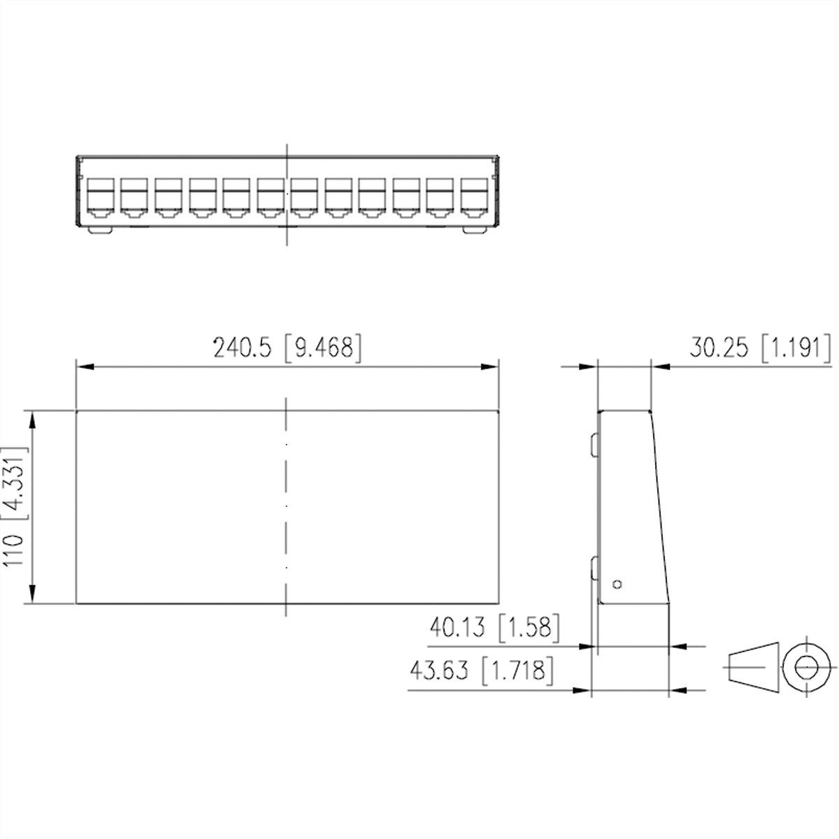 Metz Connect Aufputzgehäuse für 12 E-DAT Module Netzwerk-Panel (130861-1202-E)