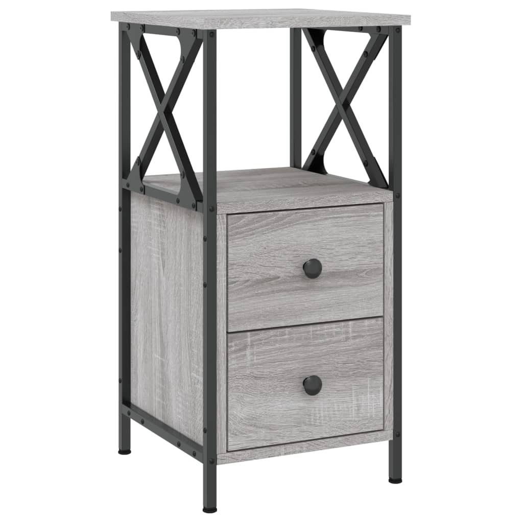 vidaXL Nachttisch NA Nachttisch Grau Sonoma Eiche 34x35,5x70 cm Holz Nachtkonsole Nachts