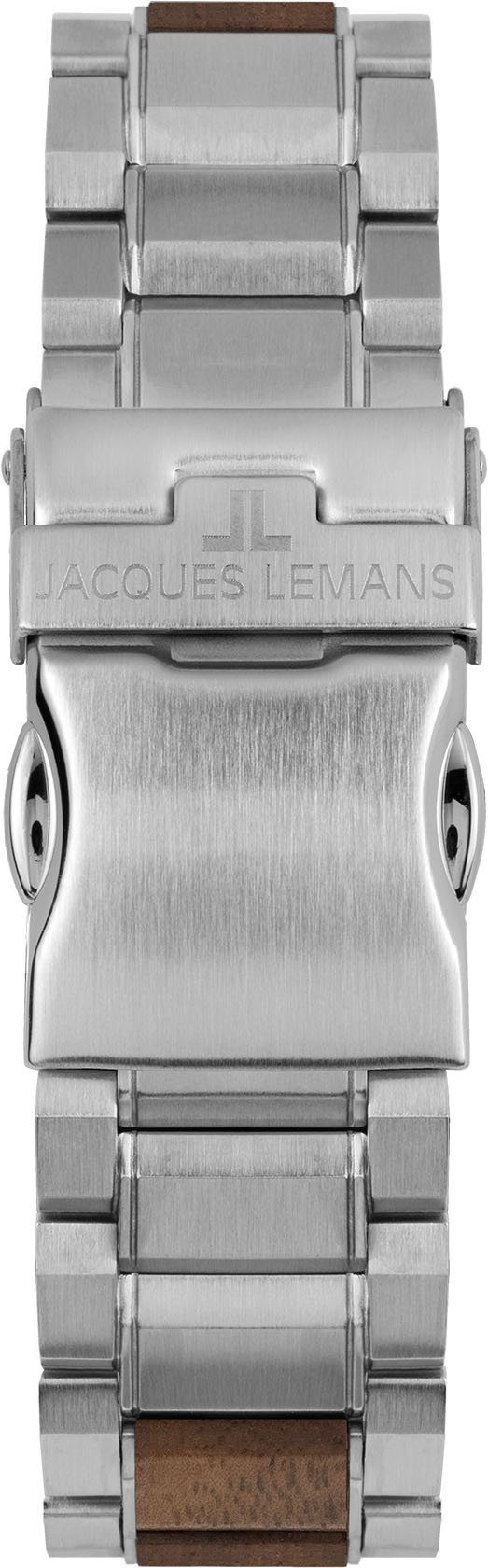 Jacques Lemans Chronograph Eco Power 1-2115J hellbraun, Solar silber Wood