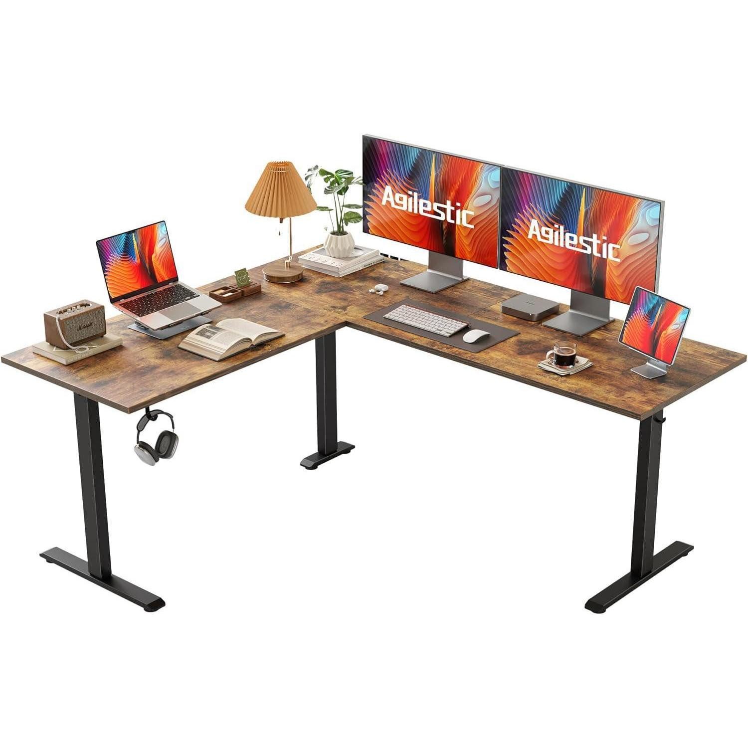 LuxusKollektion Eckschreibtisch Schreibtisch L Höhenverstellbar Elektrisch günstig online kaufen