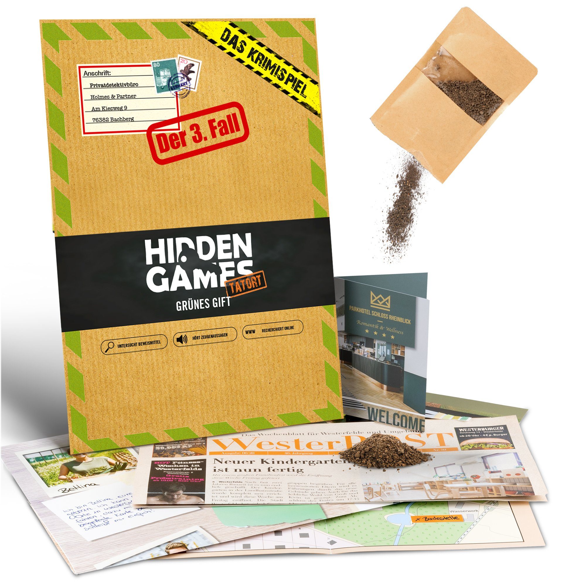 Hidden Games Tatort Spiel, Krimispiel Der 3. Fall - Grünes Gift, Made in Germany