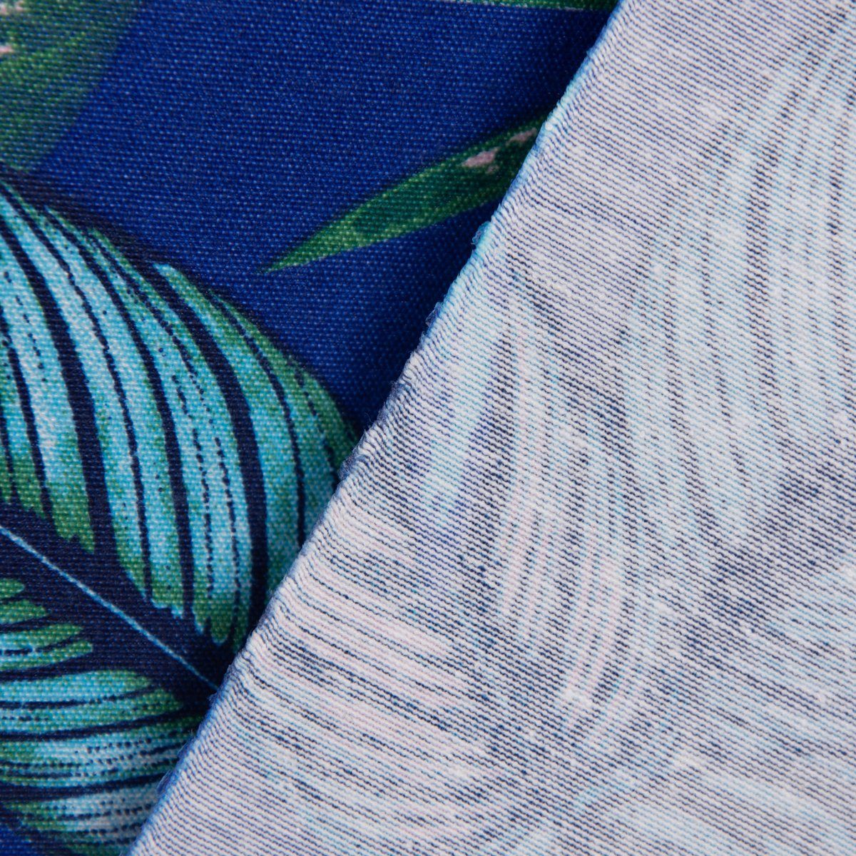 rosa 245cm, handmade, blau St), vorgewaschen Dschungelpflanzen LEBEN., grün Smokband (1 LEBEN. SCHÖNER Vorhang made in SCHÖNER Baumwolle, Germany, blickdicht, Vorhang