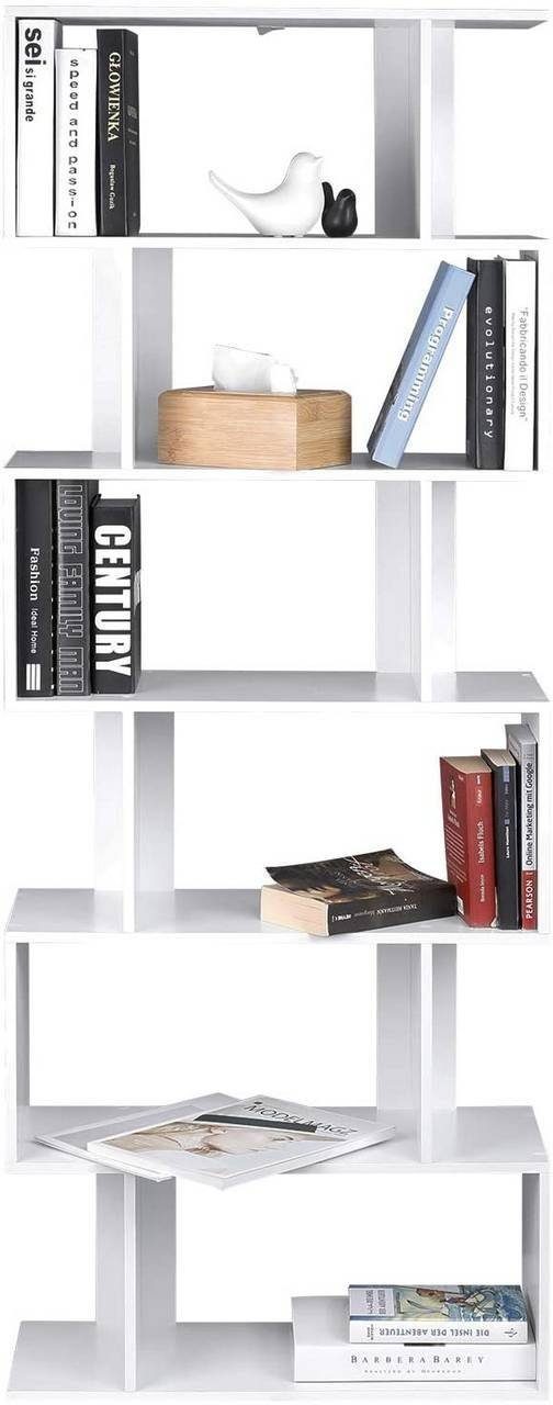 Woltu Bücherregal, 1-tlg., 6 Fächer, Holzwerkstoff, 60x160x23,5 cm(BxHxT)