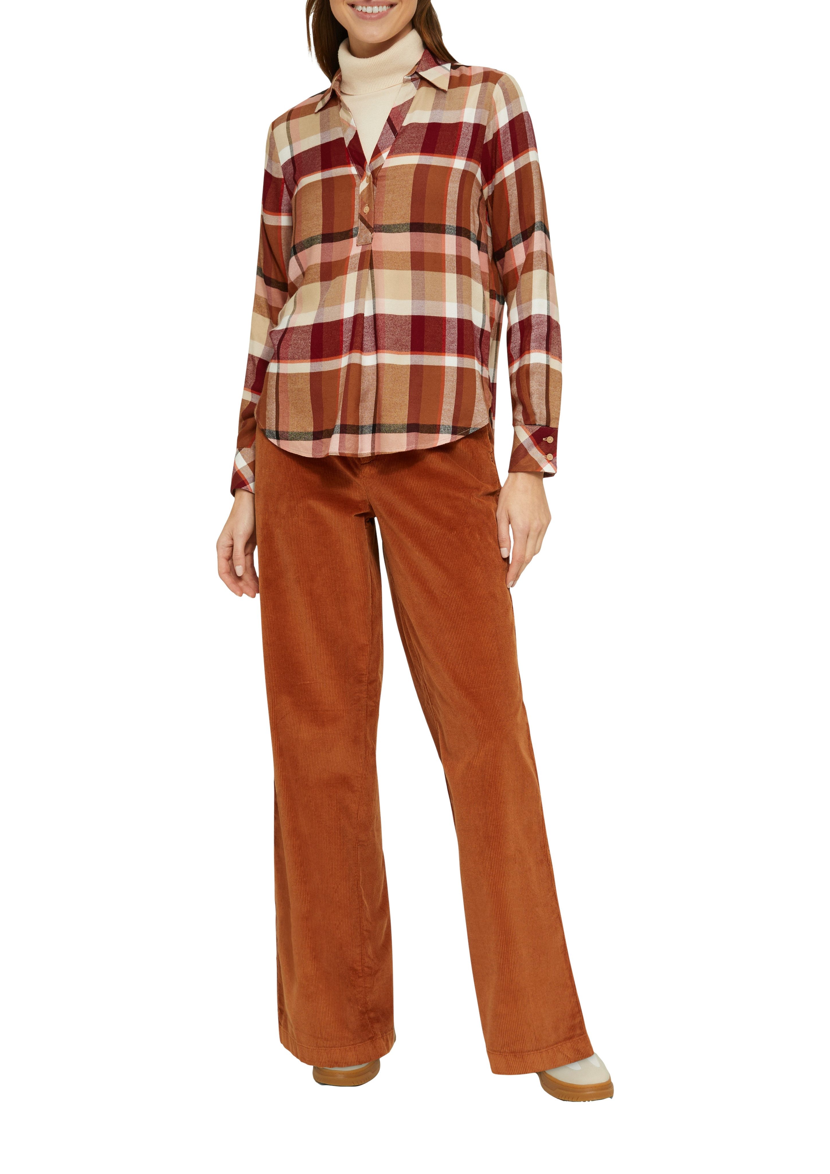 s.Oliver Langarmbluse mit Karo Muster günstig online kaufen