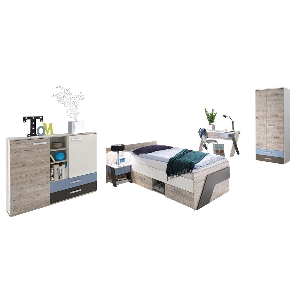 Lomadox Jugendzimmer-Set LEEDS-10, (Sparset, 5-tlg), Sandeiche günstig online kaufen