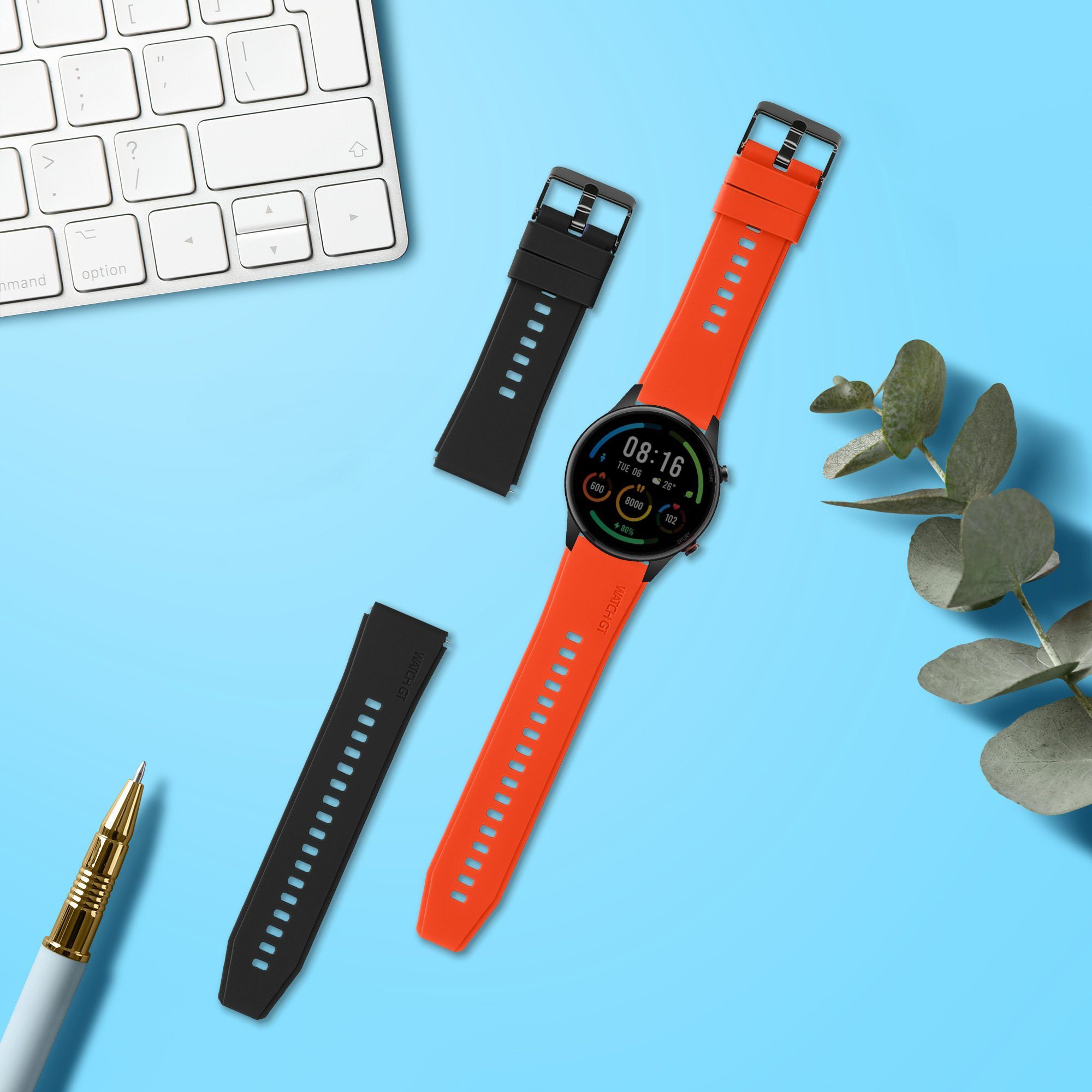 Armband für Set Fitnesstracker Sportarmband Xiaomi Uhrenarmband Color S1 TPU 2x Silikon Watch Active, kwmobile / Mi Sport