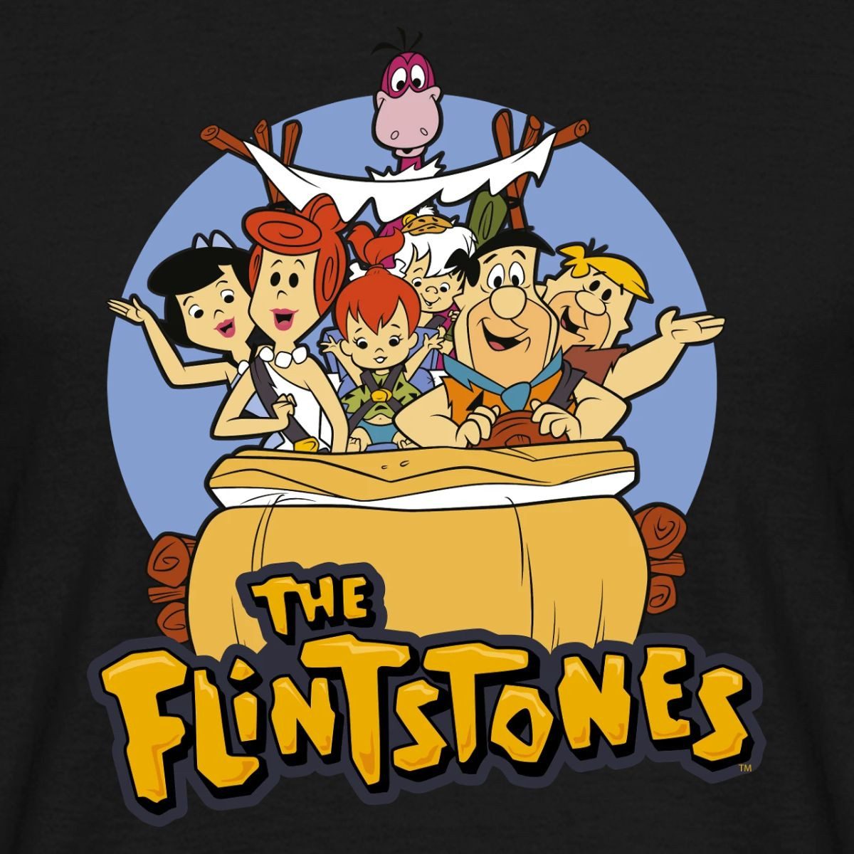 Spreadshirt T-Shirt The Flintstones Charaktere Zusammen Im Auto Männer T-Shirt (1-tlg)