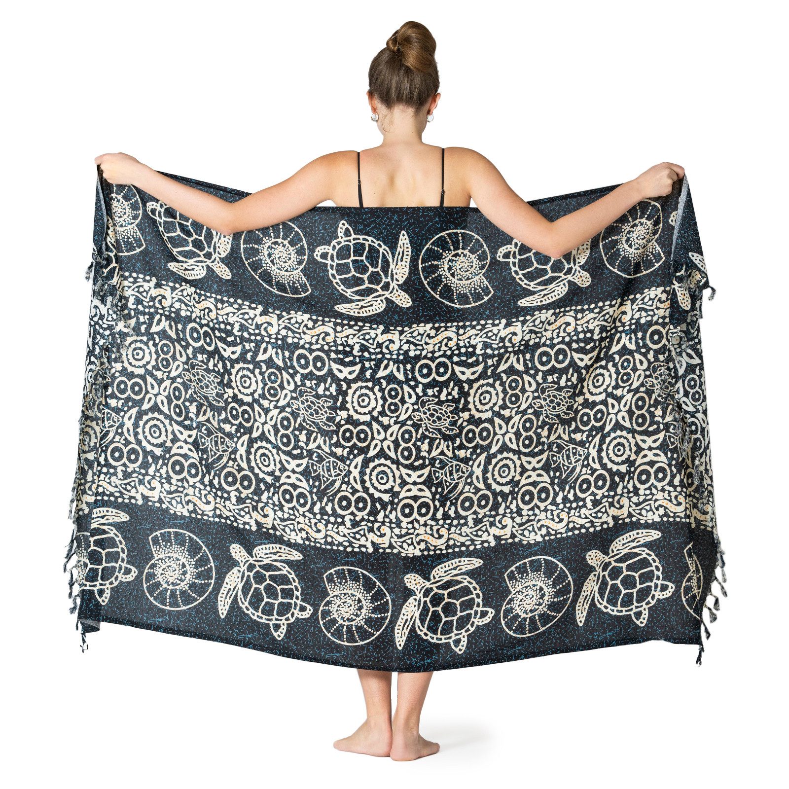 PANASIAM Pareo Sarong im Meeres-Design Strandtuch Lunghi Wickelrock aus 100 günstig online kaufen