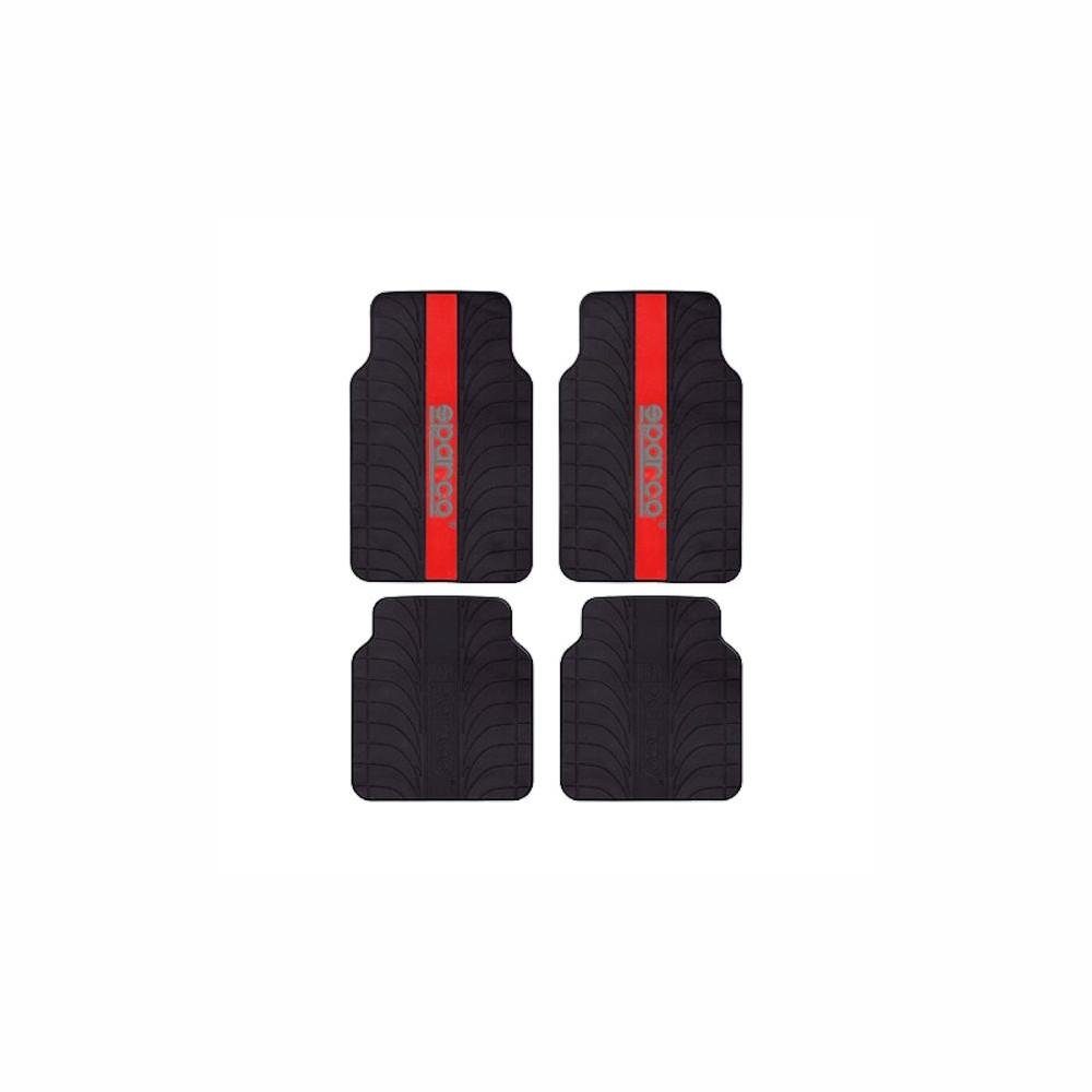 sparco Auto-Fußmatte Auto-Fußmatten-Set Sparco SPC1913RS Universal Schwarz Rot 4 teilig
