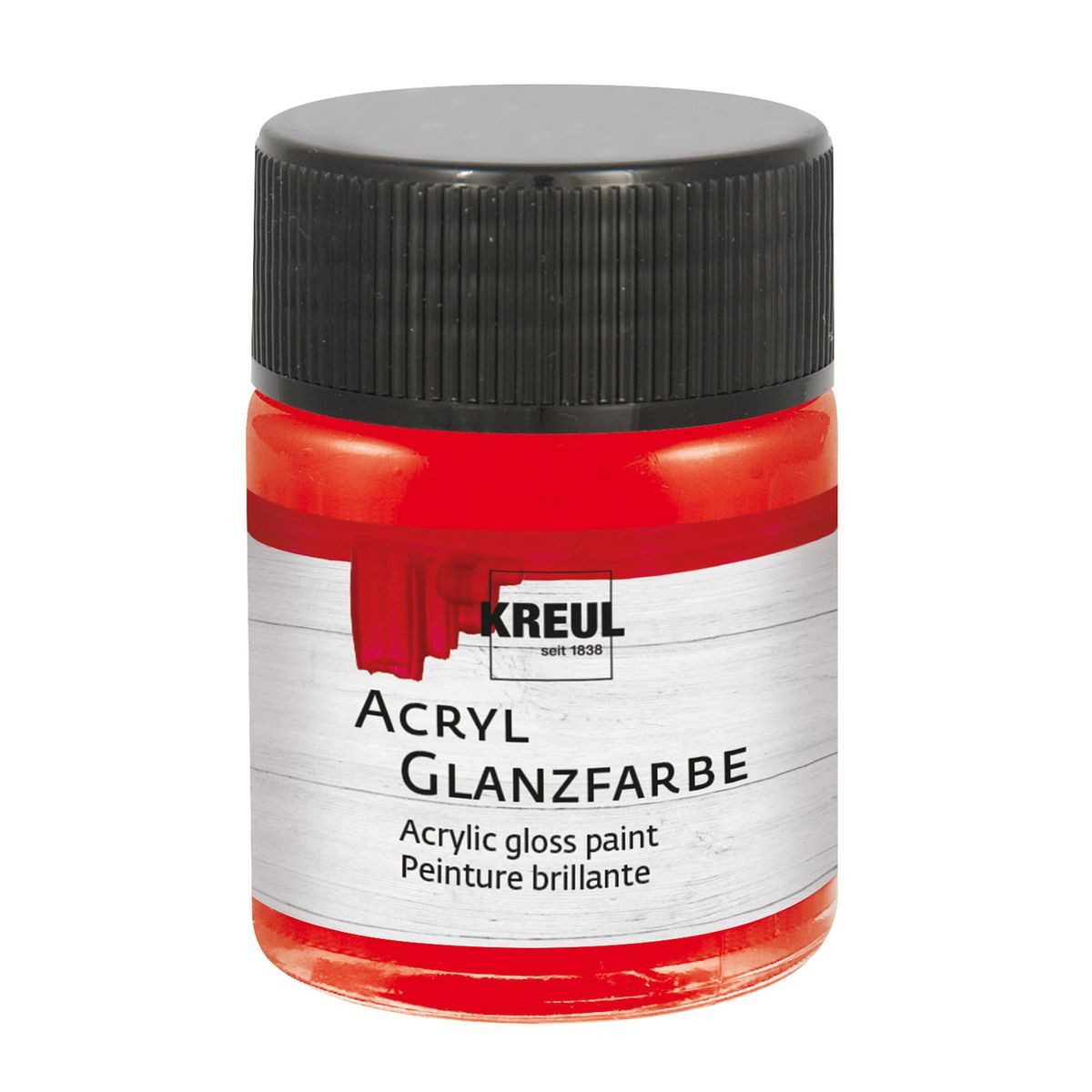 Acrylfarbe KREUL Acryl Glanzfarbe rot 50ml Glas