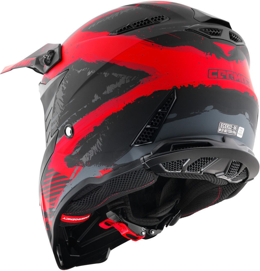 Germot Motocrosshelm GM 540 Motocross Helm, Notfallsystem-Polsterung (EQRS)