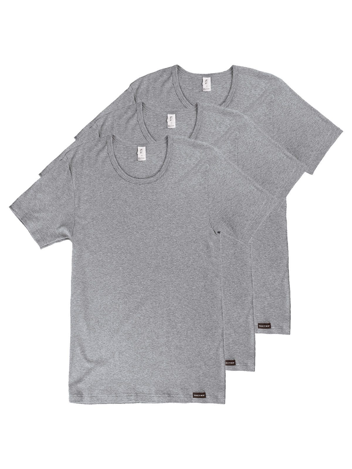 Unterziehshirt 3er Pack Herren Shirt 1/2 Arm Rundhals pure cotton