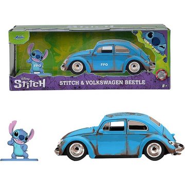 JADA Spielzeug-Auto 1959 VW Beetle, (Spielzeugauto, 1, 1-tlg., Inkl. Die-Cast Stitch Figur), 1:32, blau, Modellauto