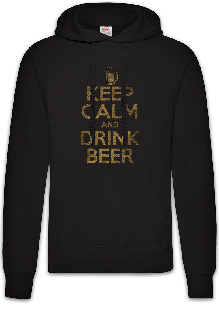 Hoodie Keep Calm And Drink Beer Herren Hoodie Hoppy Happy Life Bier Brauer