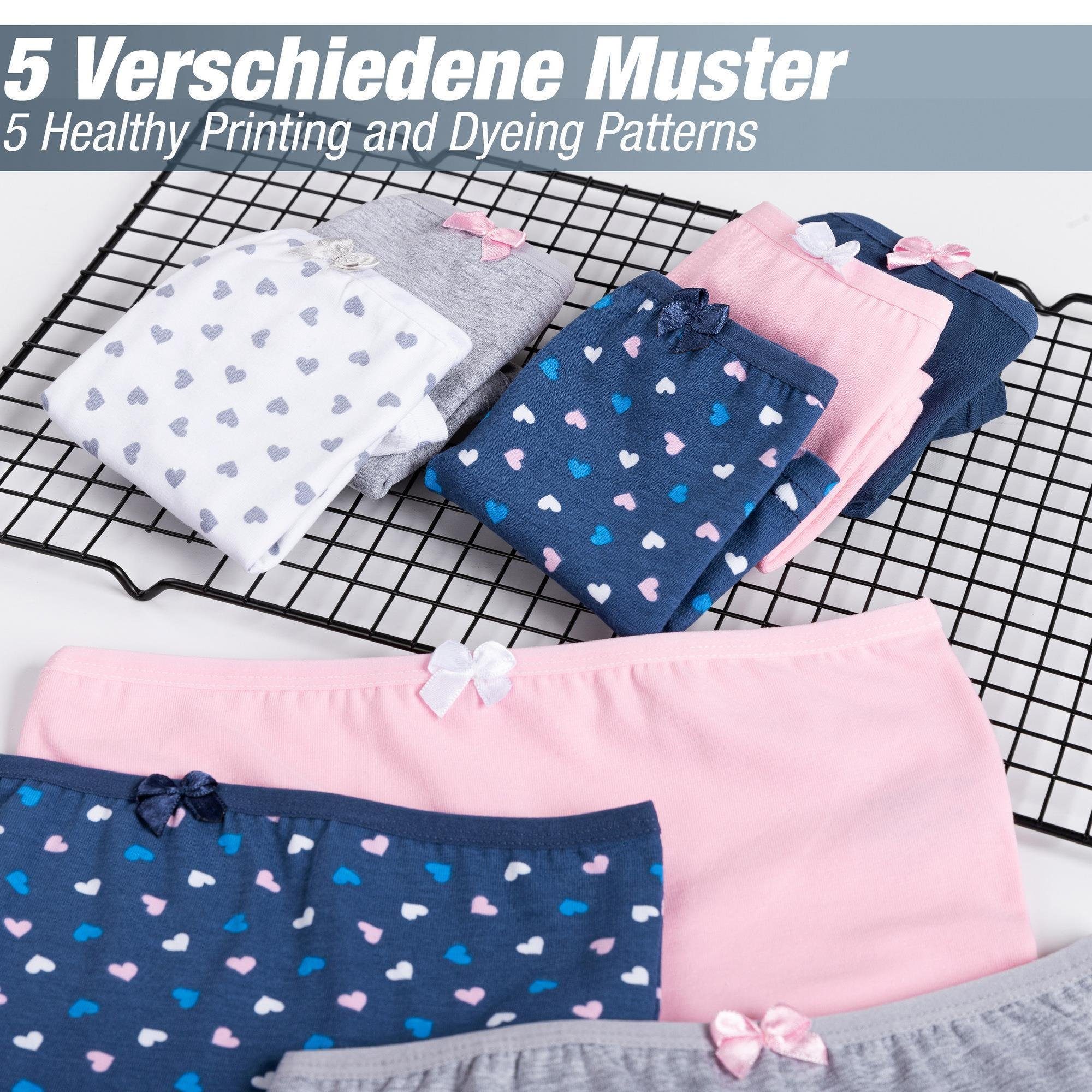 LOREZA Panty 10 Mädchen Pantys Herz (Spar-Packung, 10-St) Baumwolle - Unterwäsche Muster
