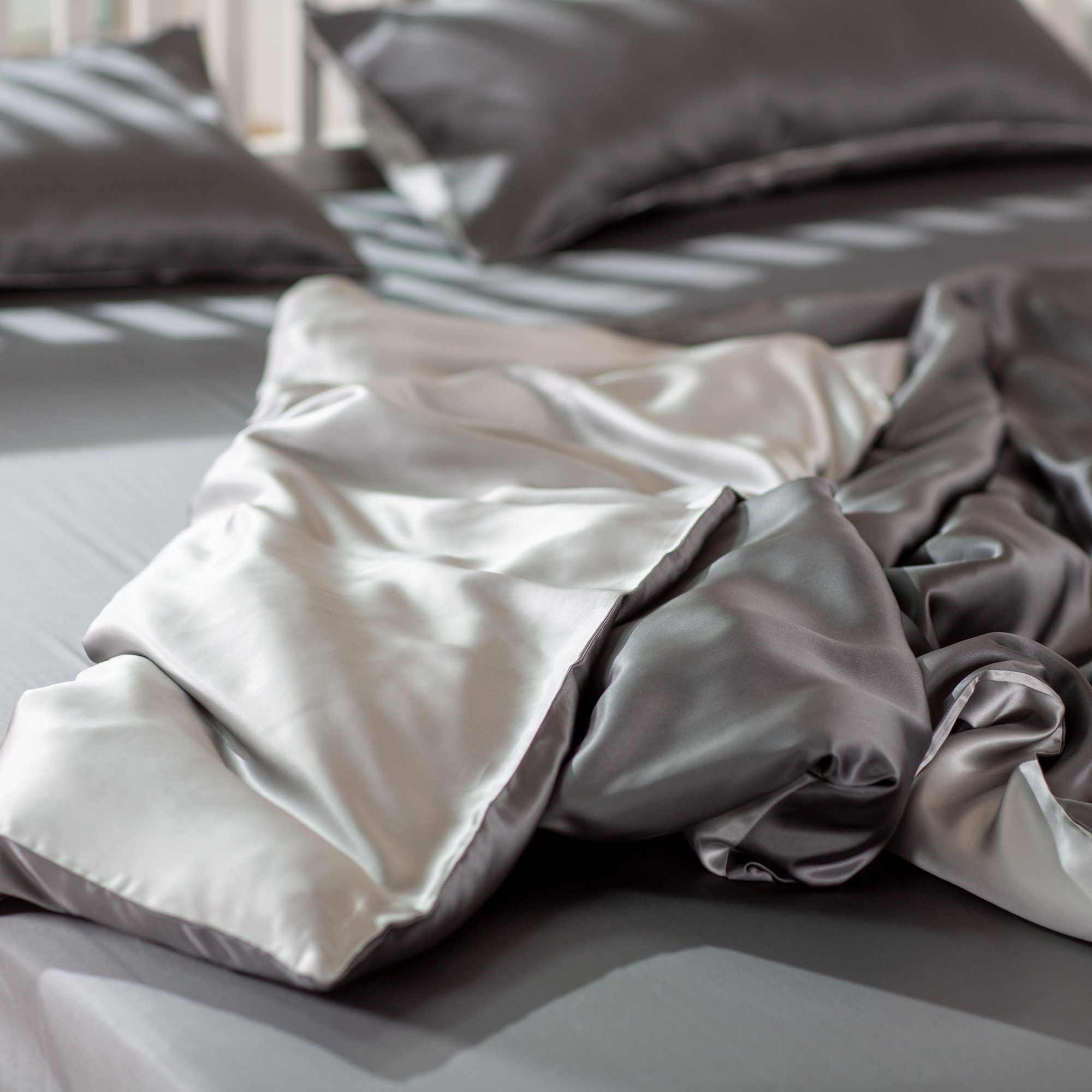 orignee Bettbezug Seide Bettbezug aus 100% Seide, Anthracite / Grey, hypoal günstig online kaufen