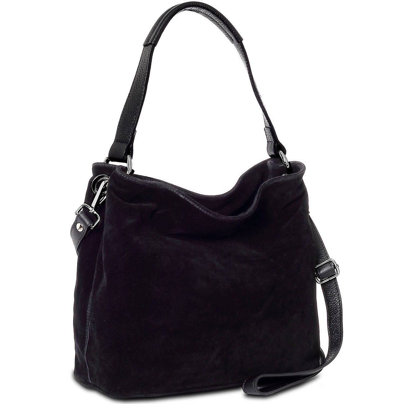 Caspar Schultertasche Damen Veloursleder Handtasche Klassisch - PREMIUM LIN günstig online kaufen