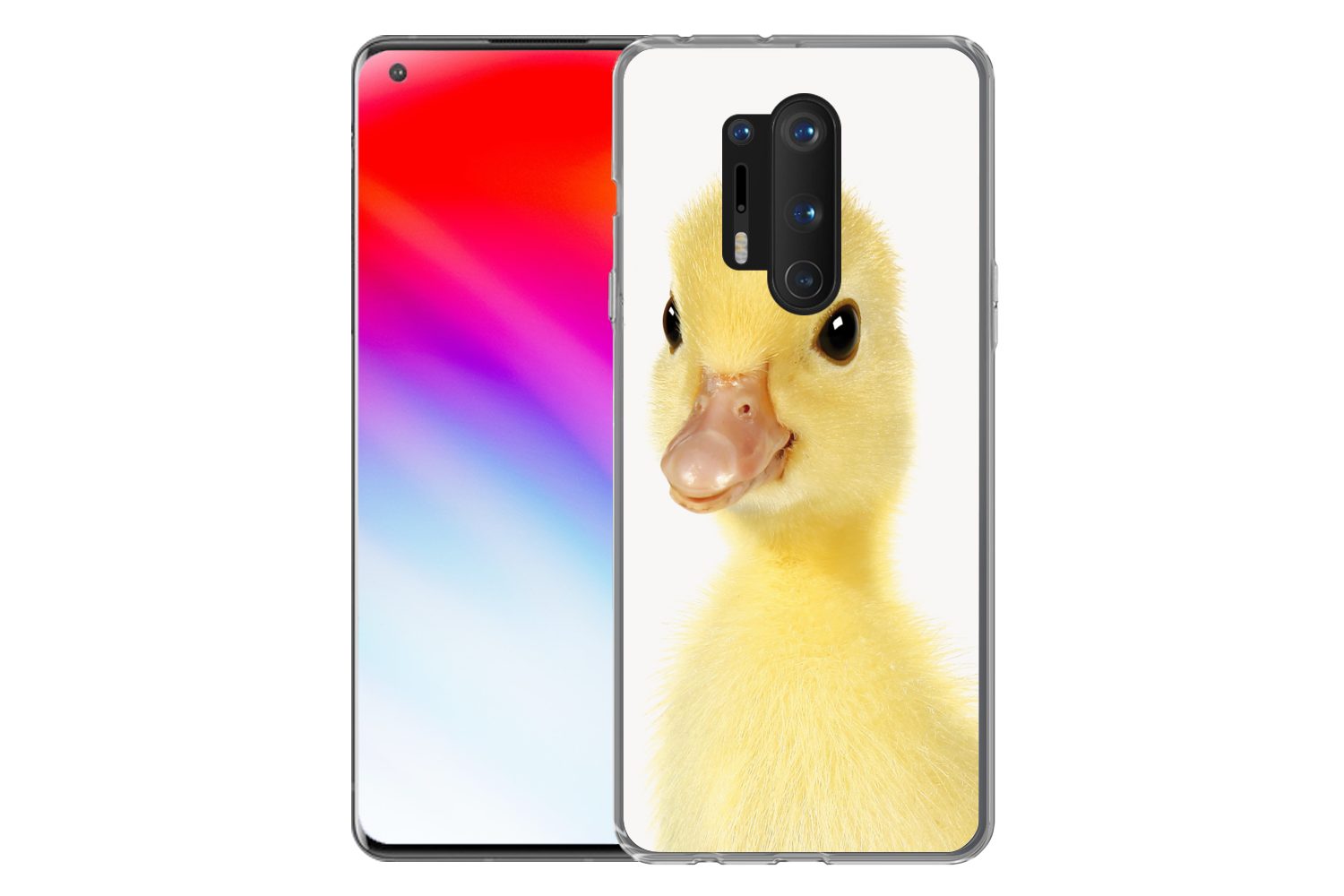 MuchoWow Handyhülle für OnePlus 8 Pro Ente - Küken - Süß - Kinder - Mädchen - Jungen, Phone Case, Silikon, Schutzhülle Dünn